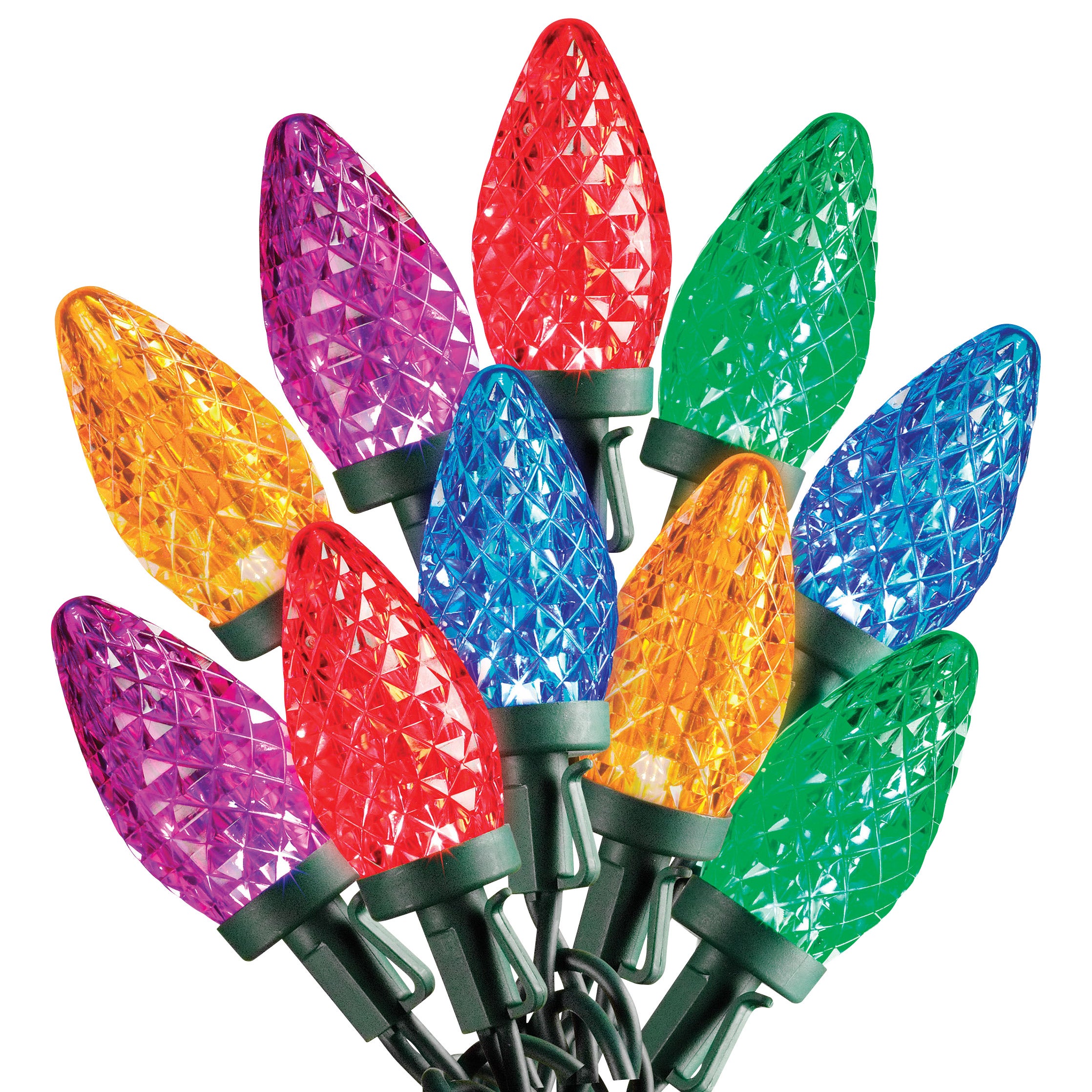 SYLVANIA 2PK 50LT STAYLIT MULTI LED FACETED C9