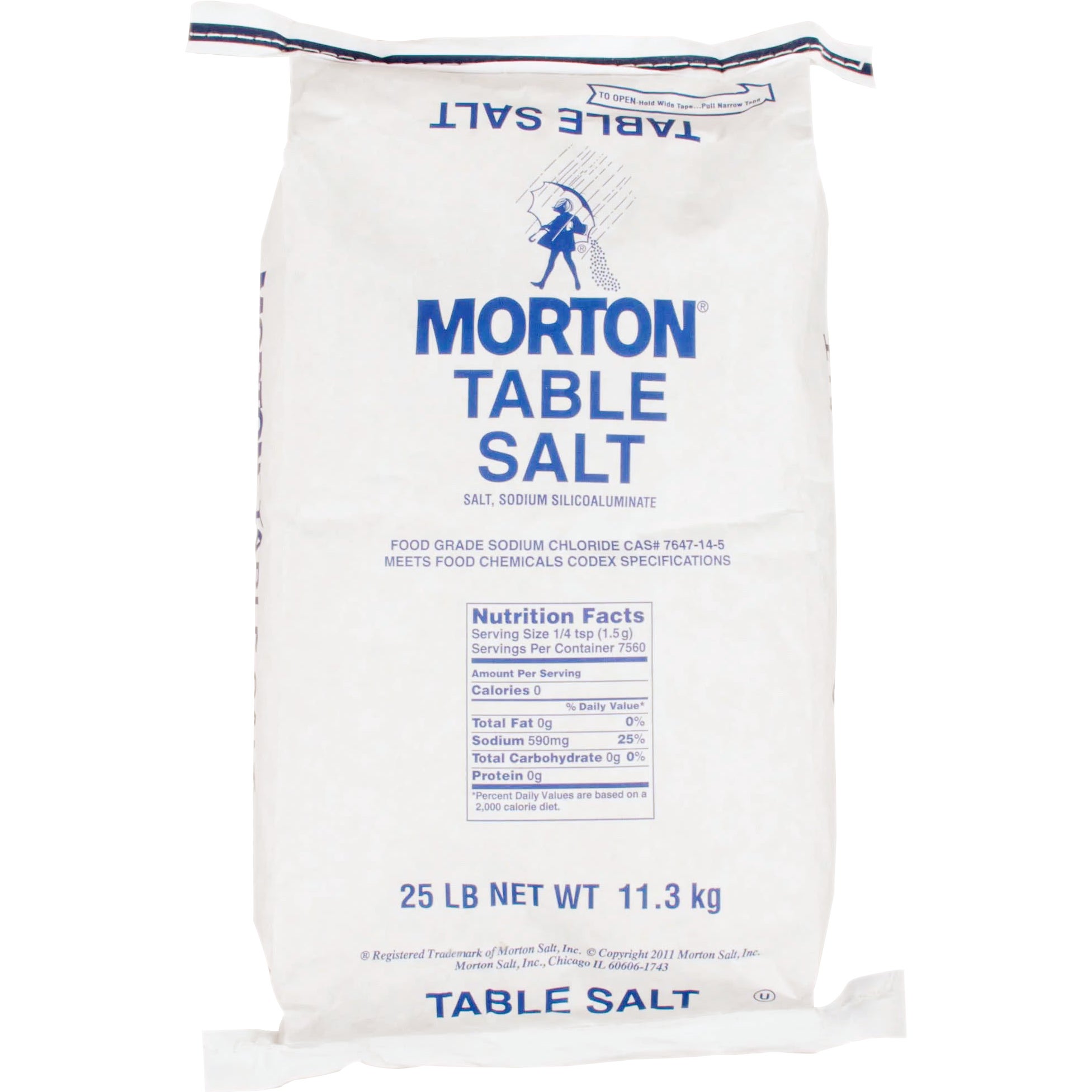 MORTON NON-IODIZED TABLE SALT 25 LBS