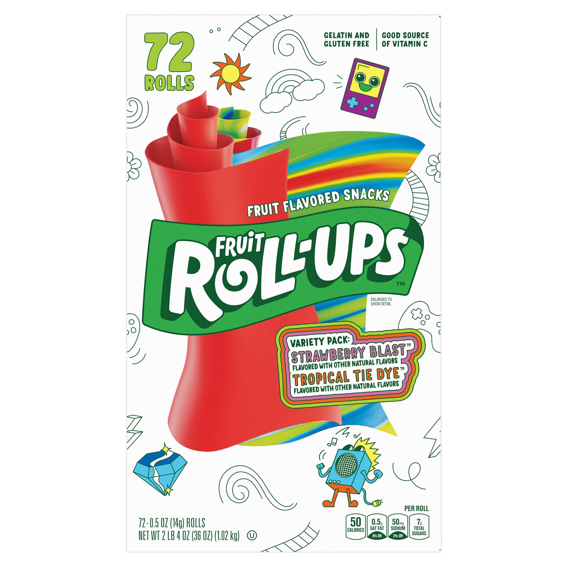 GENERAL MILLS FRUIT ROLL UPS VARIETY 72 CT/.5OZ (2.34 LBS) - Image 1