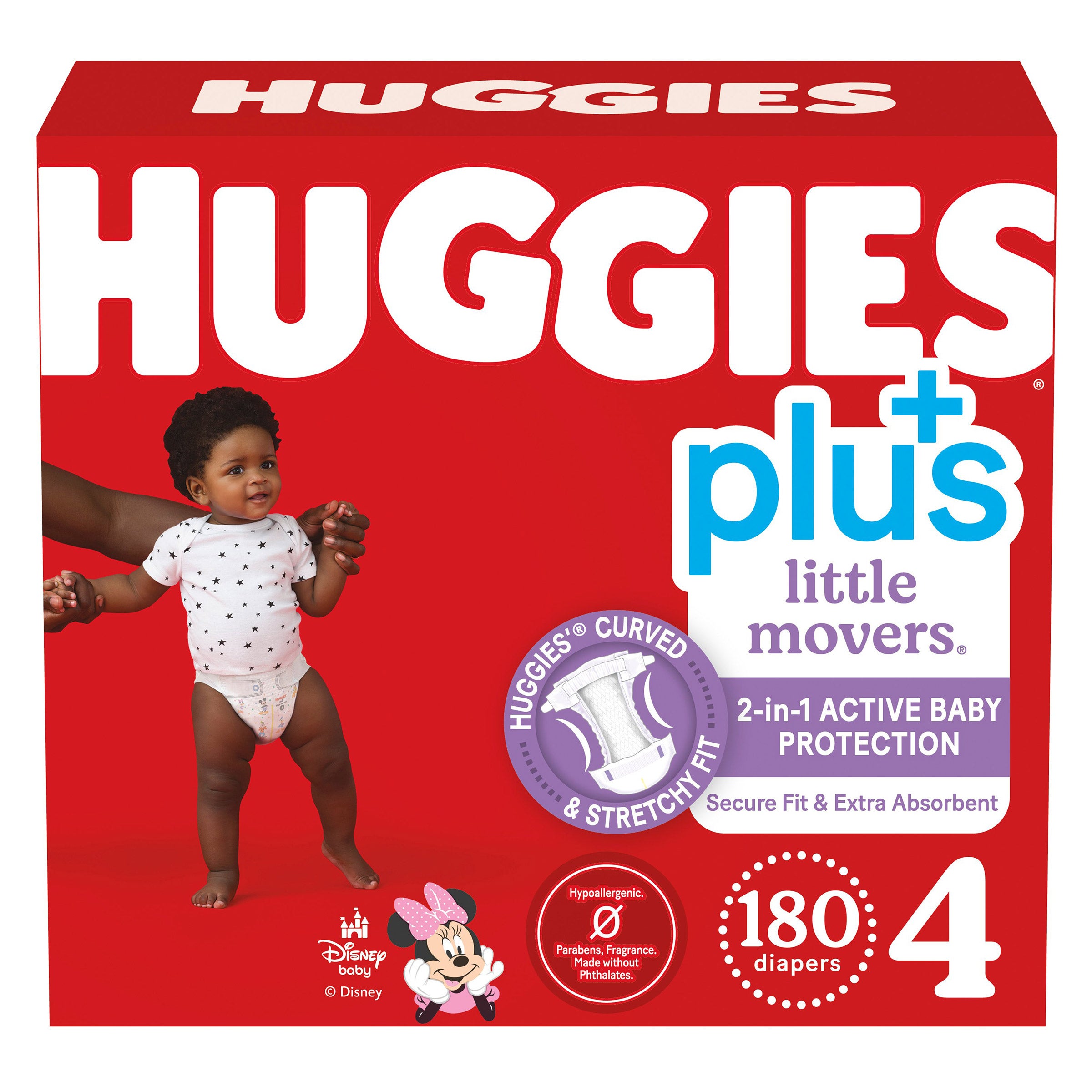 HUGGIES LITTLE MOVERS PLUS SIZE 4 - 180 COUNT - Image 1