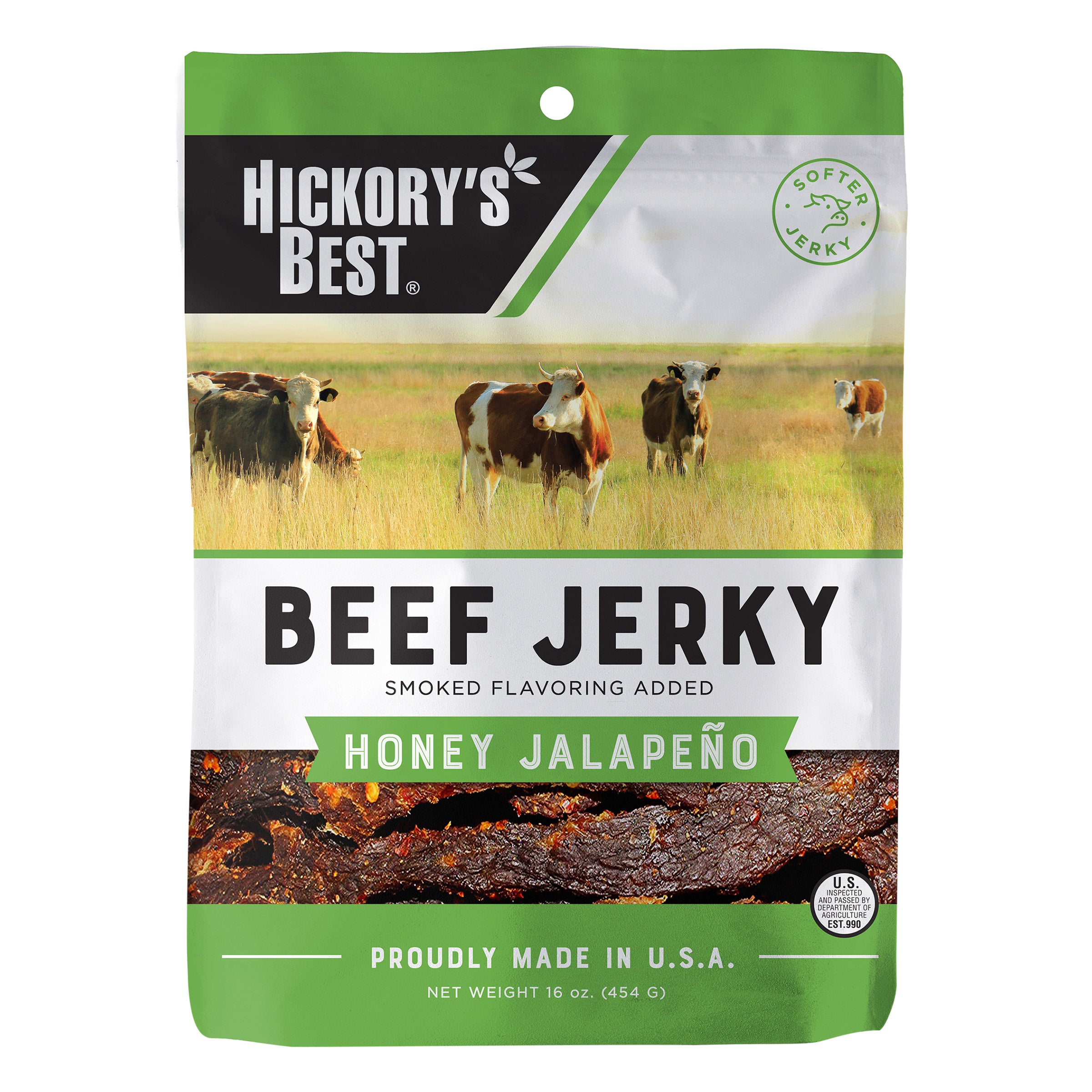 HICKORY'S BEST HONEY JALAP BEEF JERKY 16 OZ