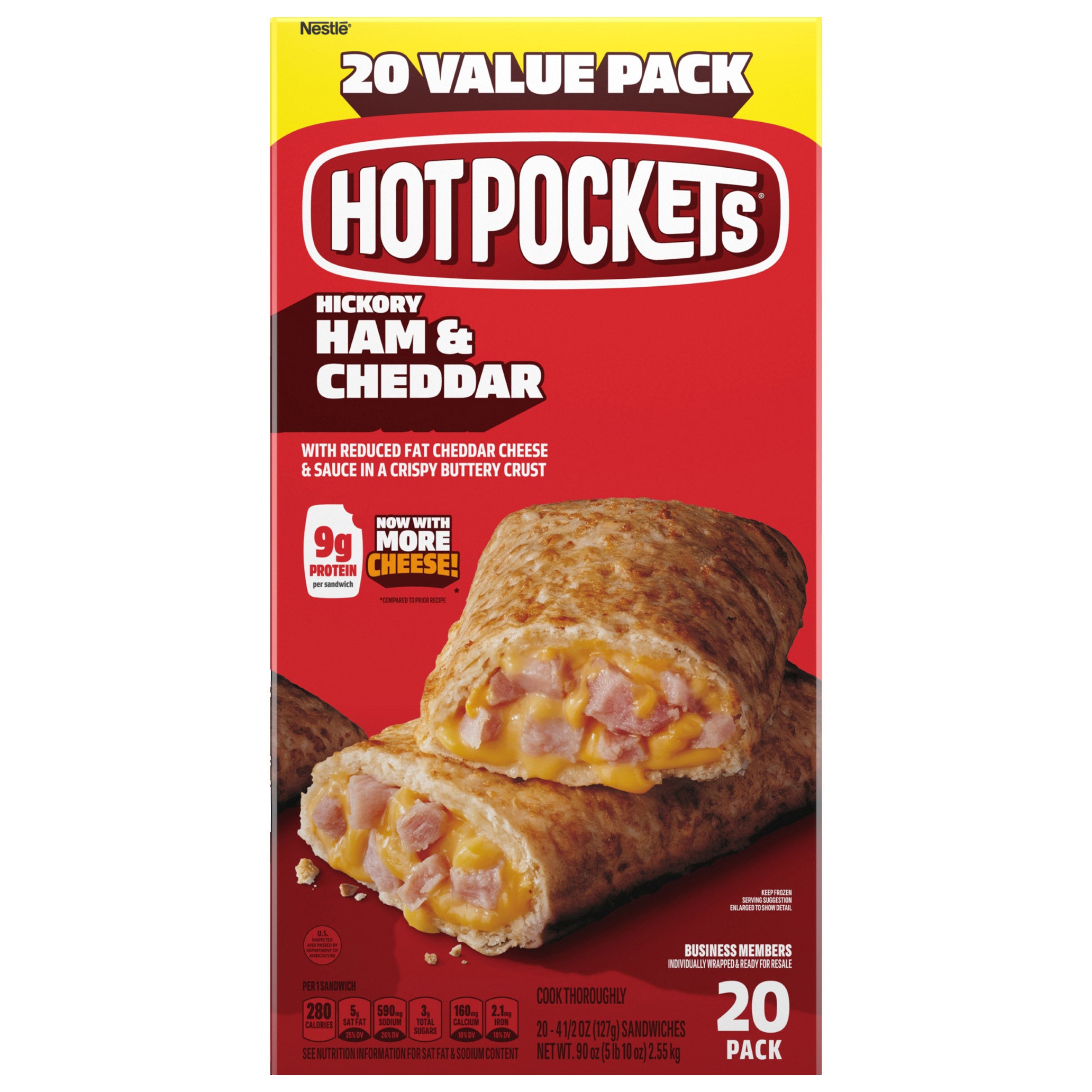 HOT POCKETS HAM & CHEESE 20 COUNT 90 OUNCES - Image 1