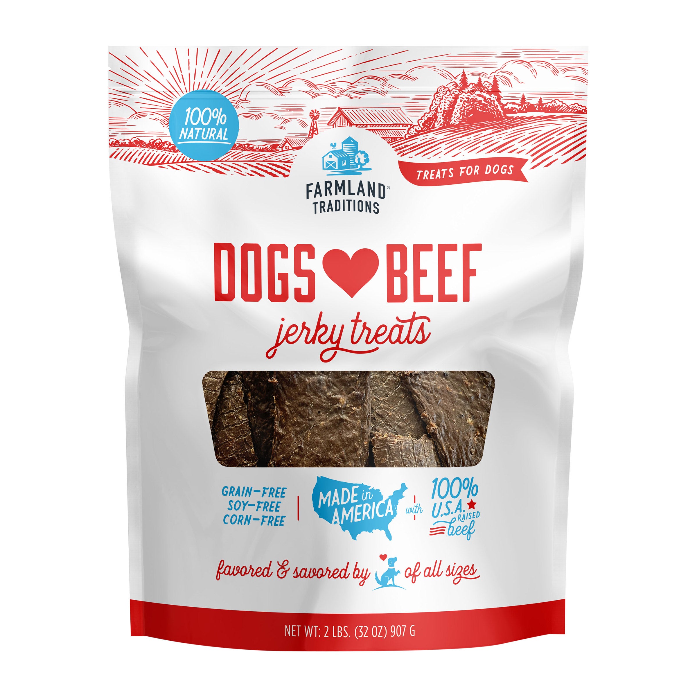 FARMLAND TRADITIONS BEEF JERKY TREATS 32 OZ - Image 1