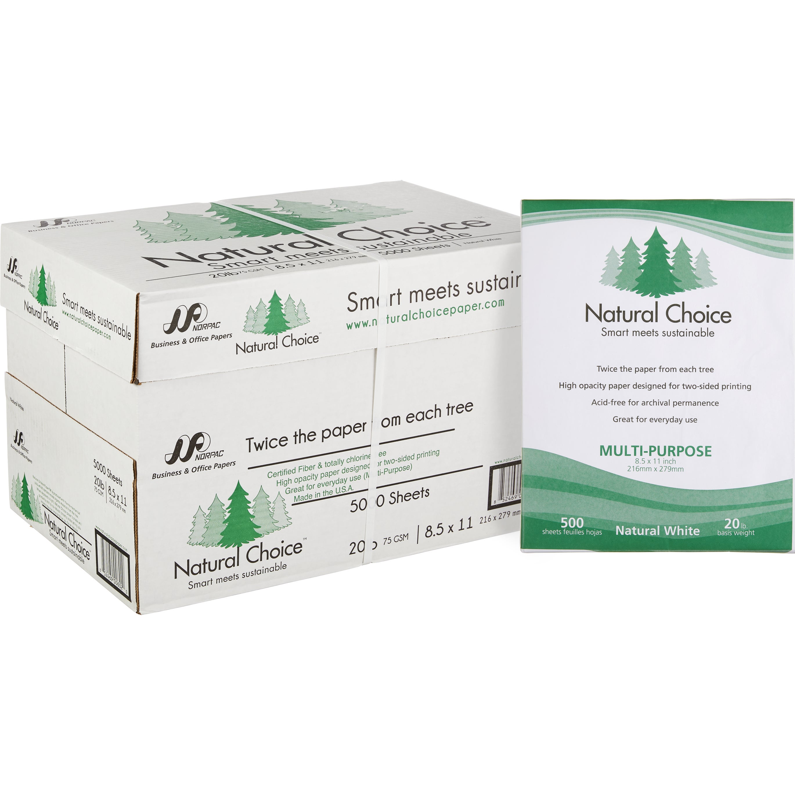 NATURAL CHOICE COPY PAPER 8.5¨ X 11¨ 5000 SHEETS - Image 1