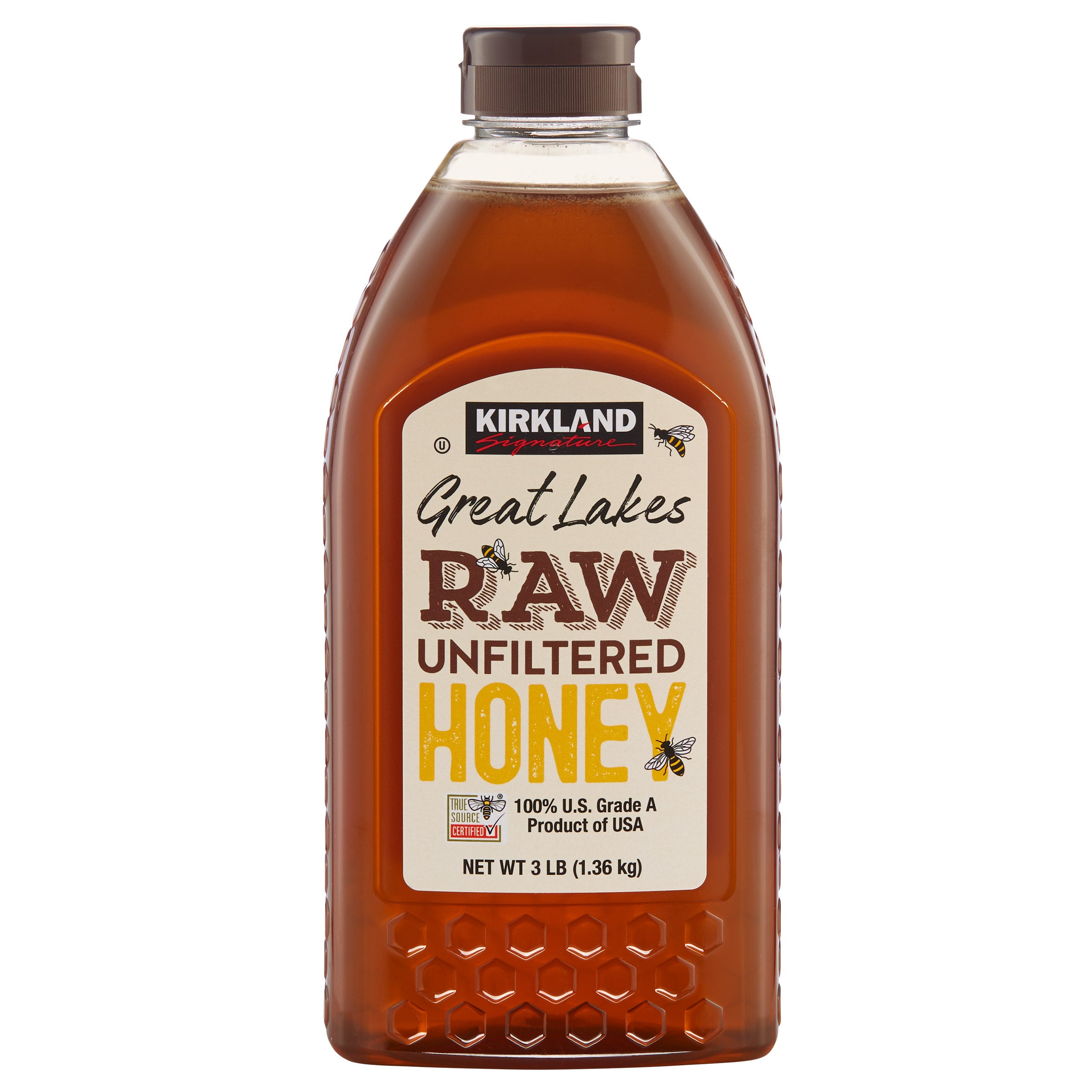 KIRKLAND SIGNATURE GREAT LAKES RAW HONEY 48 OUNCE BOTTLE