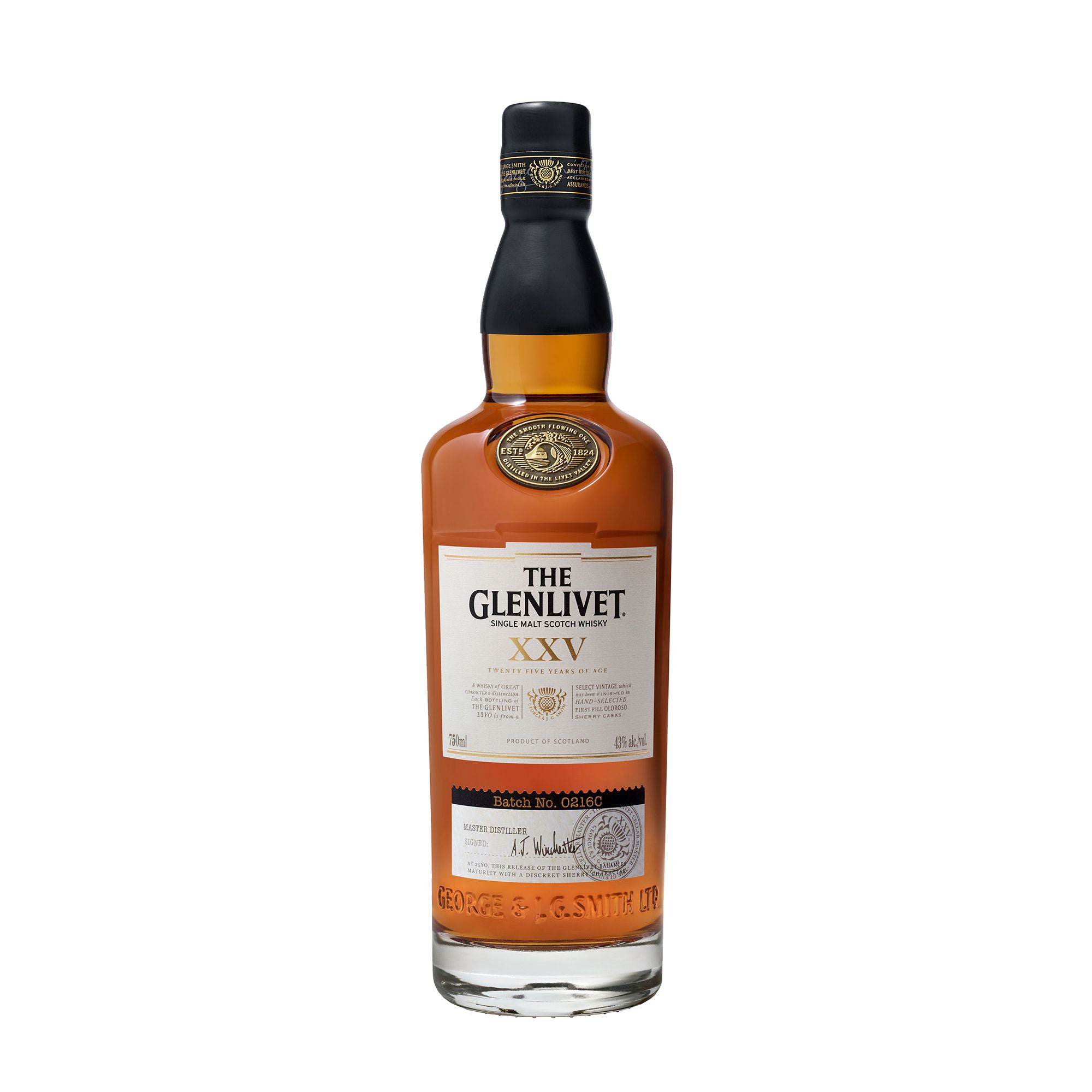 THE GLENLIVET 25Y SINGLE MALT SCOTCH SCOTLAND 750 ML