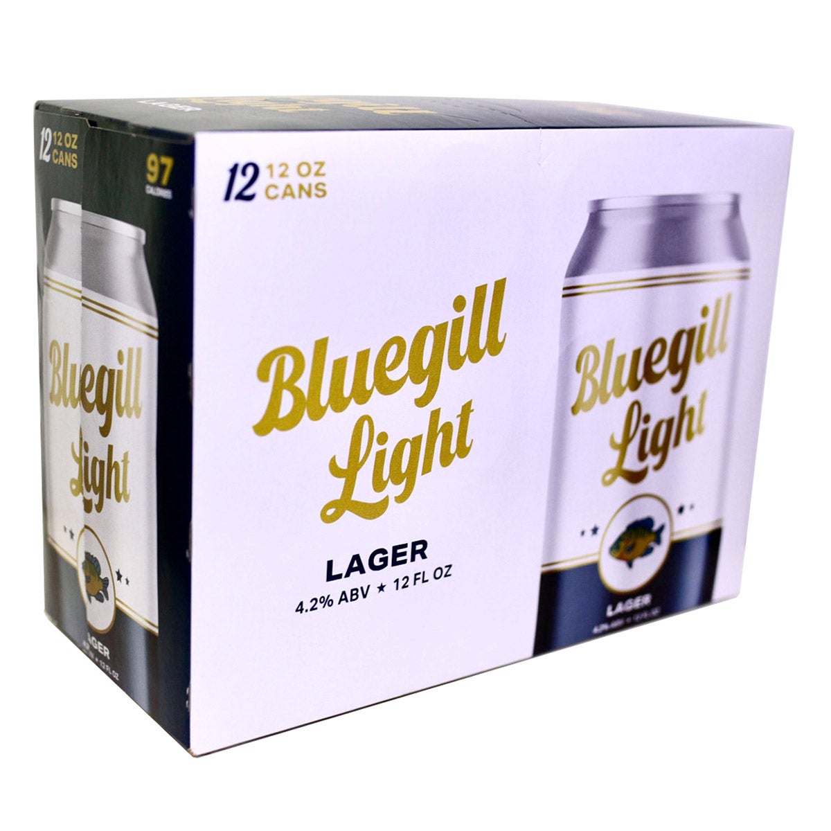 4 BY 4 BREWING COMPANY BLUEGILL LIGHT LAGER 12/12OZ CANS - Image 1