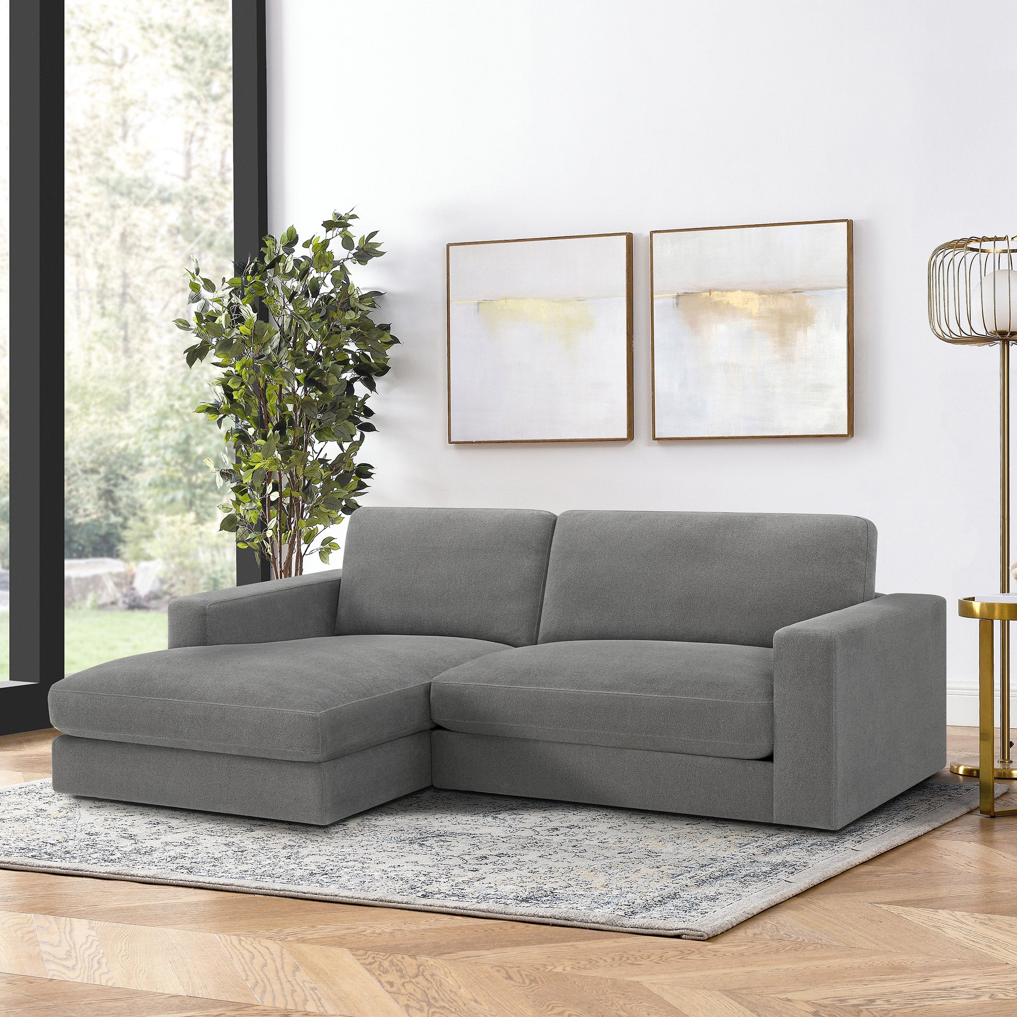 HENREDON ESSEX HILL SOFA CHAISE FABRIC SECTIONAL