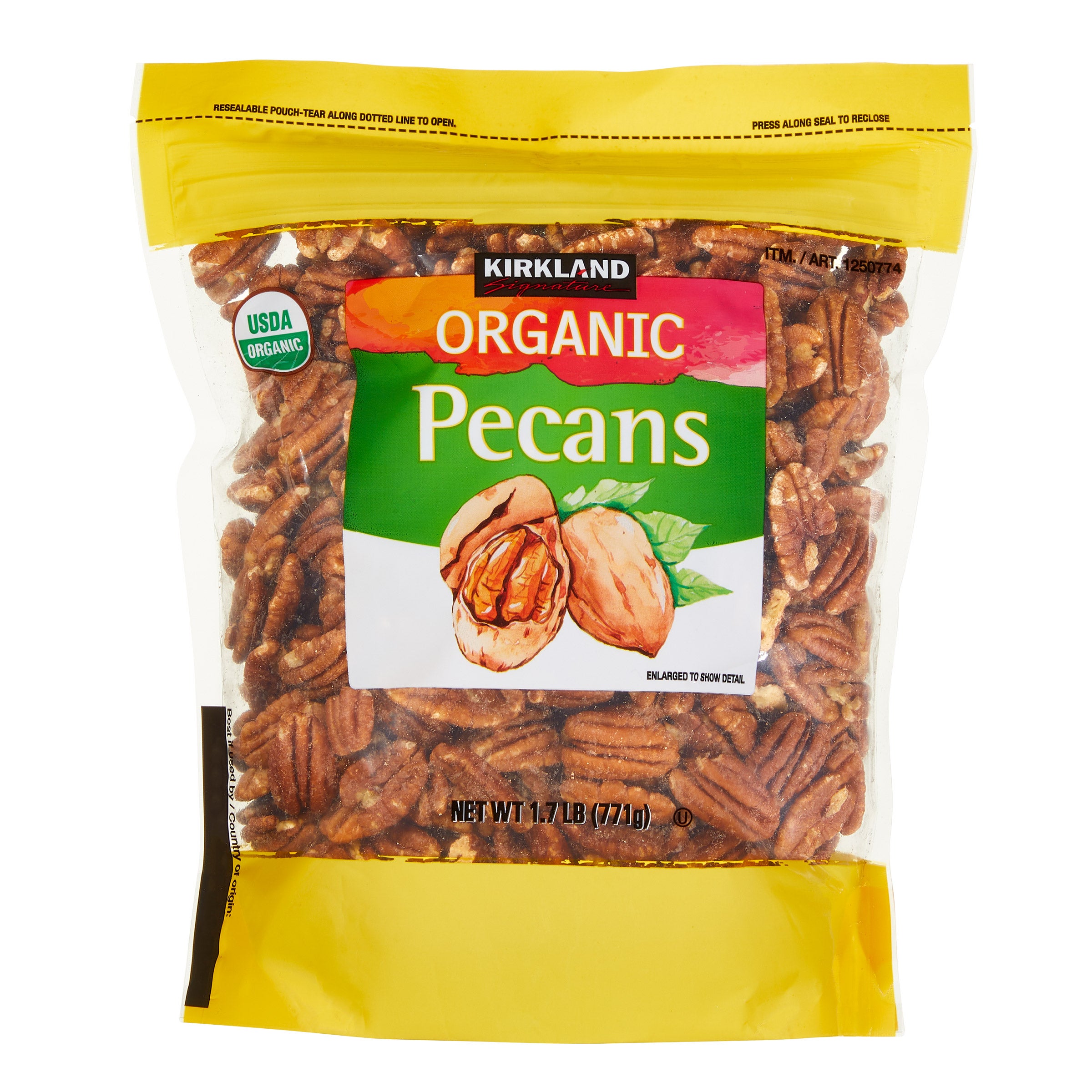 KIRKLAND SIGNATURE ORGANIC PECANS 1.7 POUNDS - Image 1