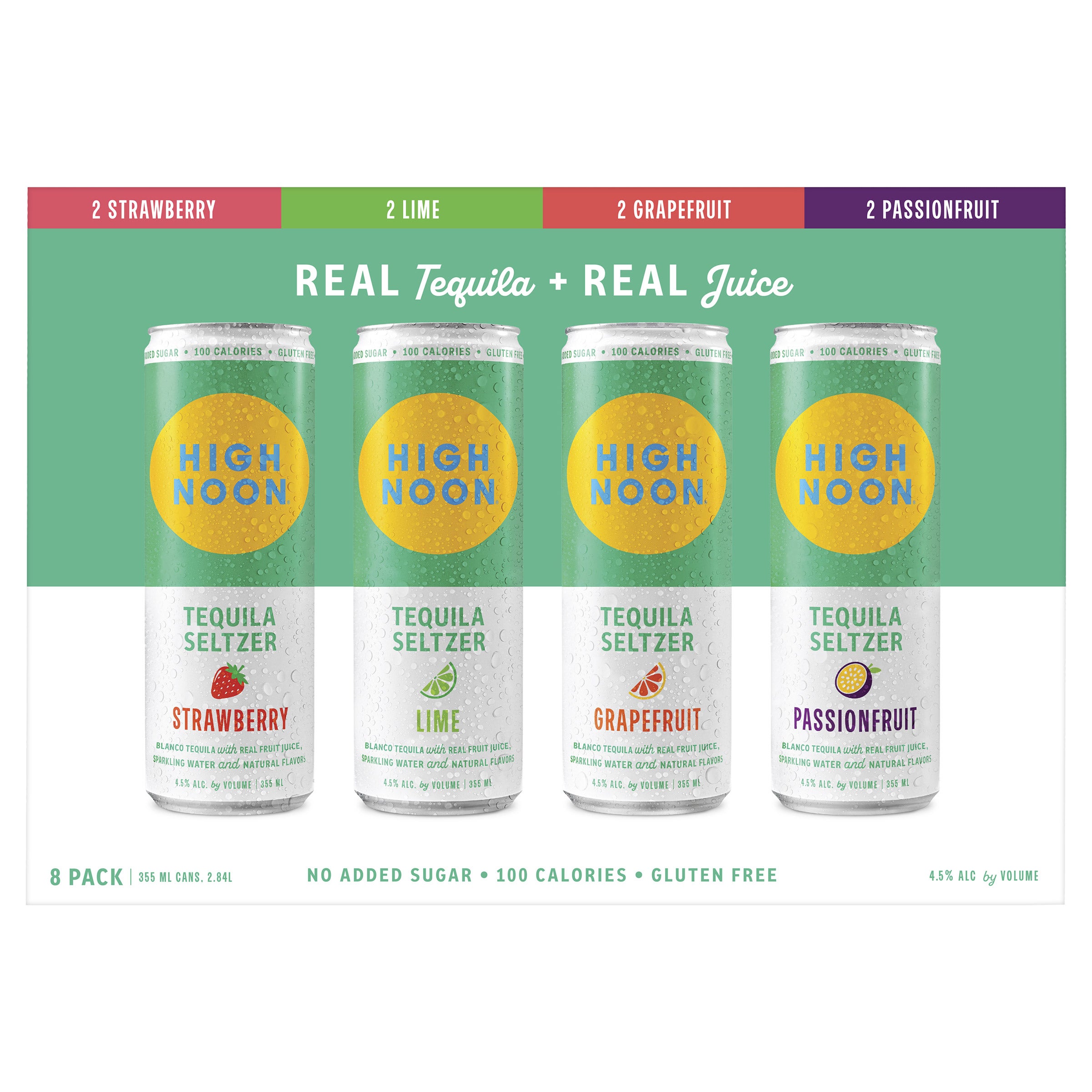 HIGH NOON SUN SIPS TEQUILA SELTZER USA 8/12OZ CANS