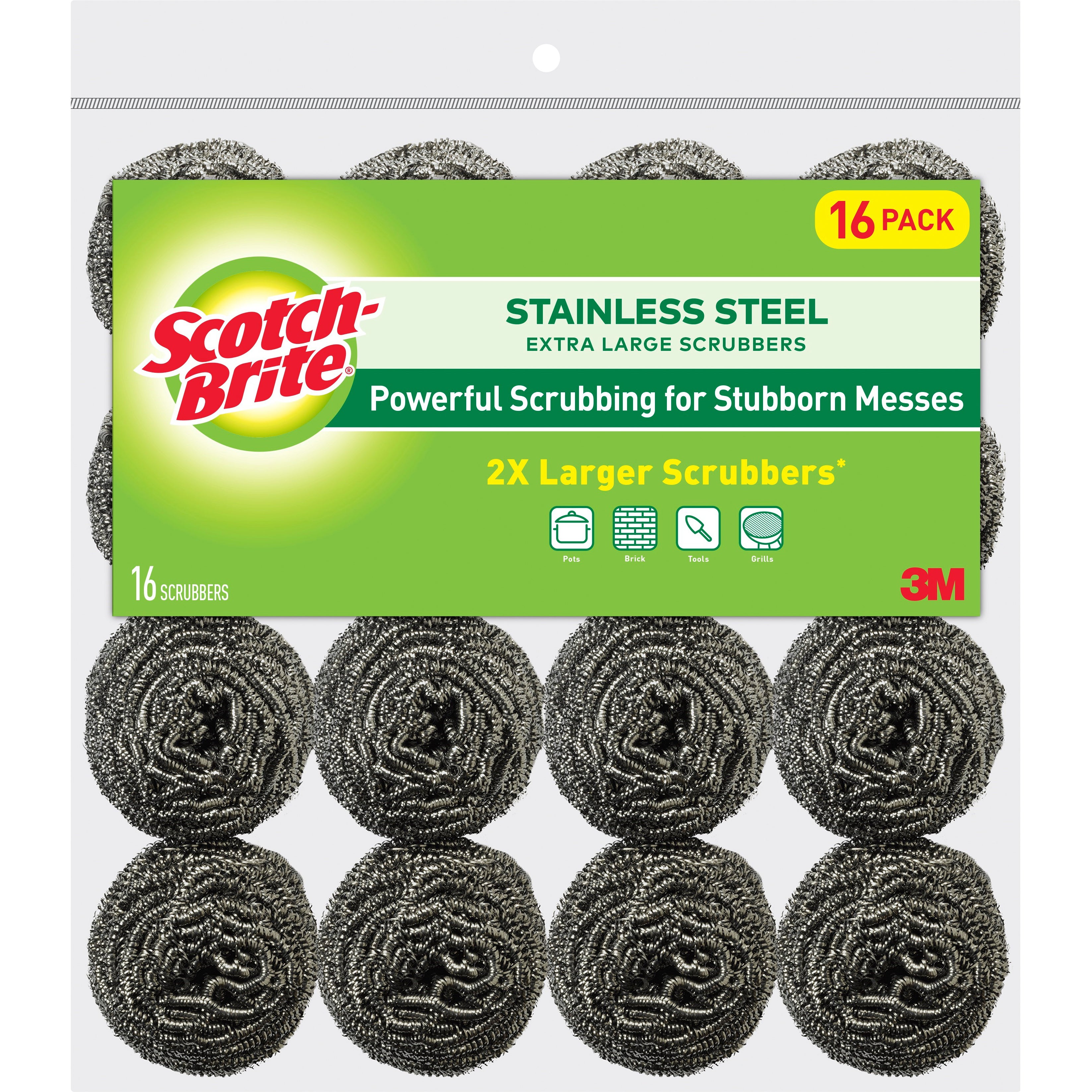 3M SCOTCH-BRITE STAINLESS STL SCRUBBER 16 CT - Image 1