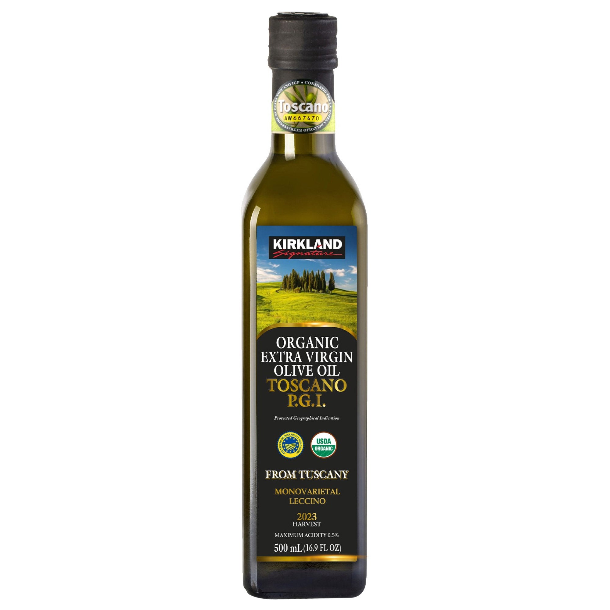 KIRKLAND SIGNATURE ORGANIC TOSCANO PGI EVOO 500 ML - Image 1
