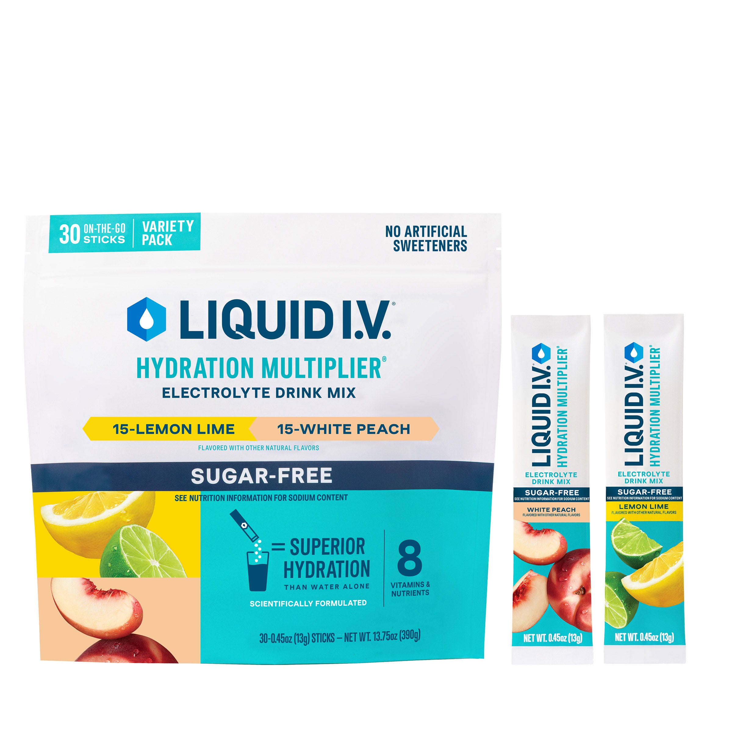 LIQUID I.V. SUGAR FREE HYDRATION MULTIPLIER VARIETY PACK, 30 COUNT - Image 1