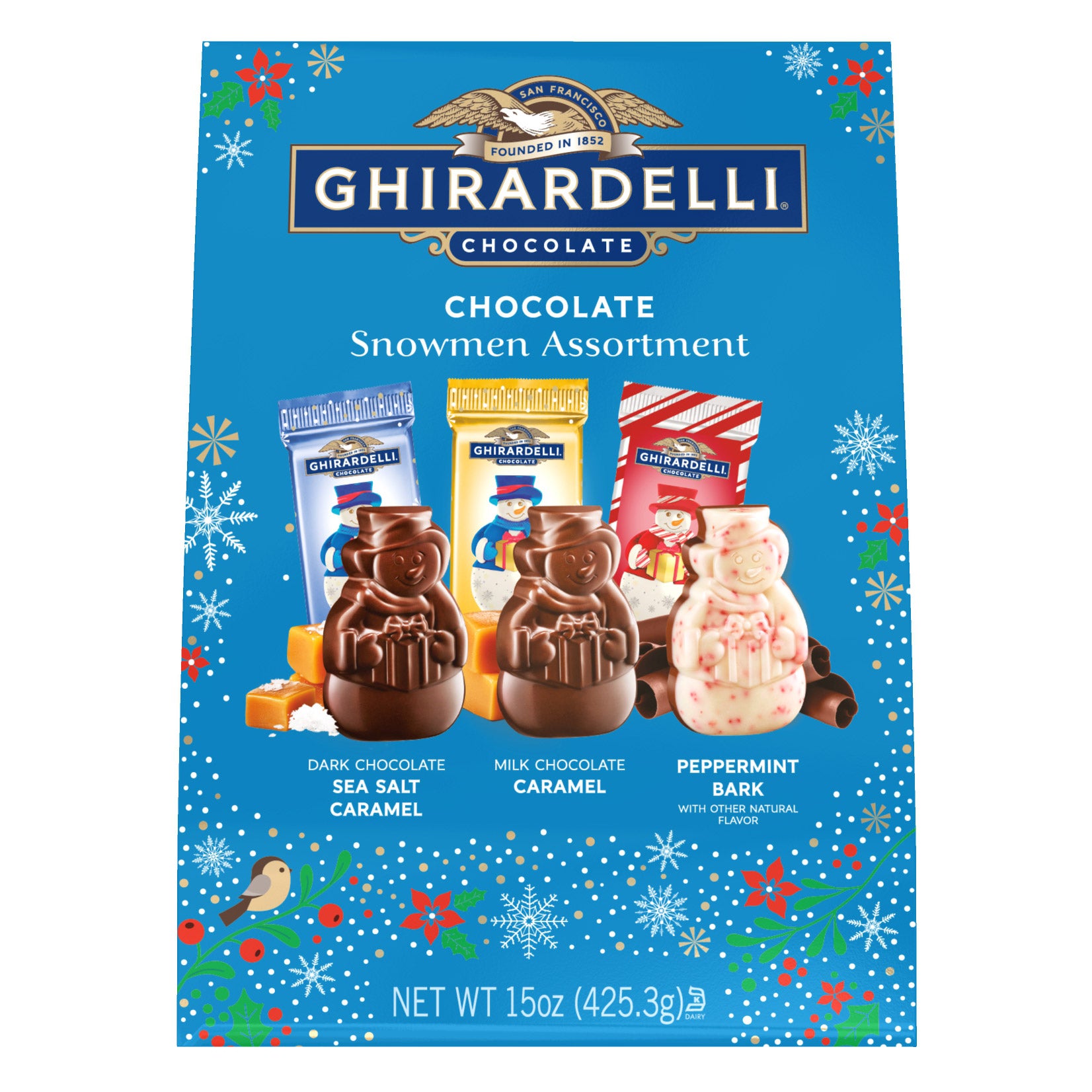 GHIRARDELLI CHOCOLATE SNOWMAN ASSORTMENT 15 OUNCES - Image 1