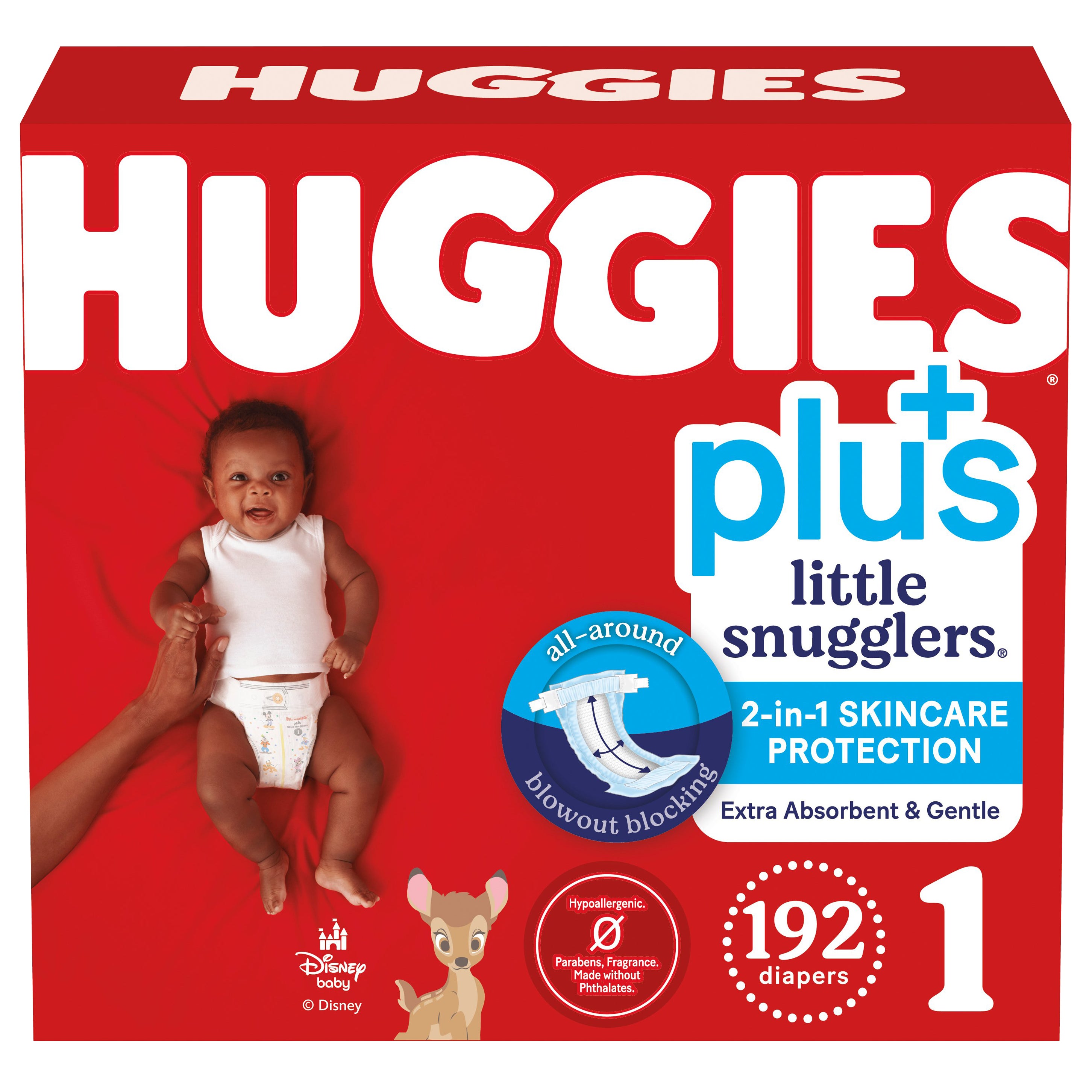 HUGGIES PLUS LITTLE SNUGGLERS SIZE 1, 192CT - Image 1