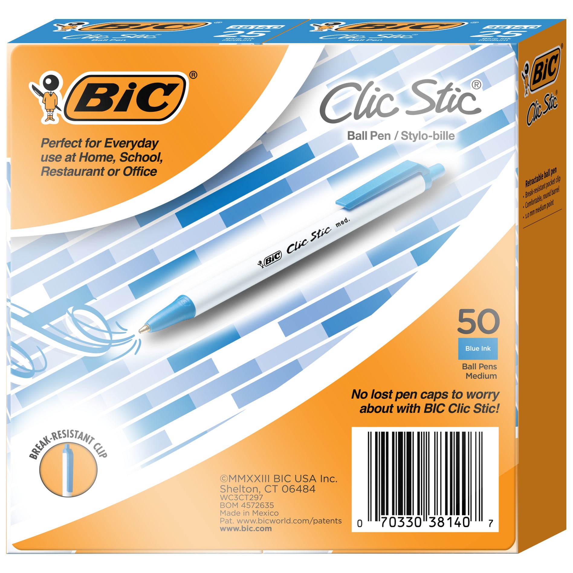 BIC RETRACTABLE BALLPOINT BLUE 50 COUNT - Image 1