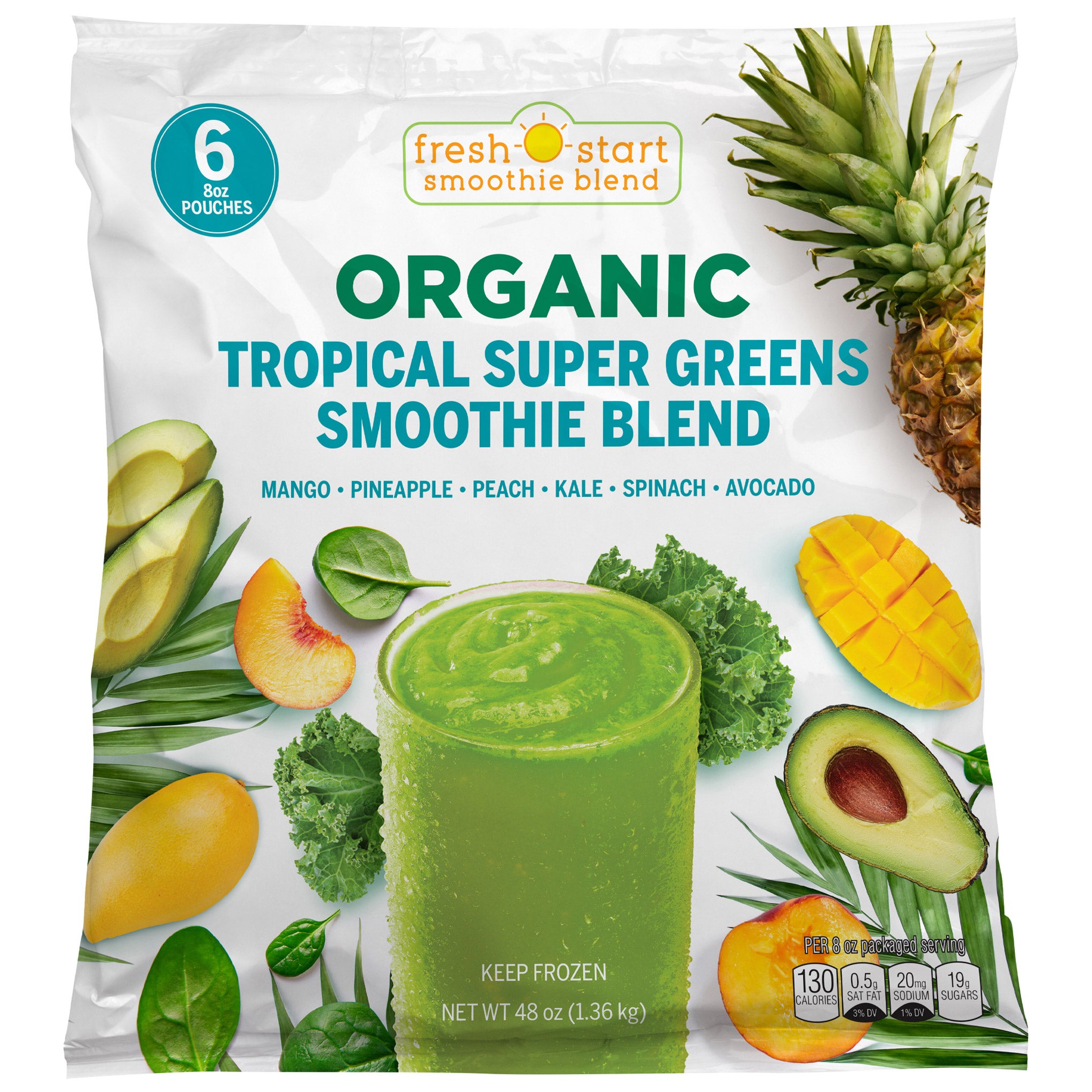 ORG TROPICAL SUPER GREEN SMOOTHIE 48 OZ 6/8 OZ BAGS