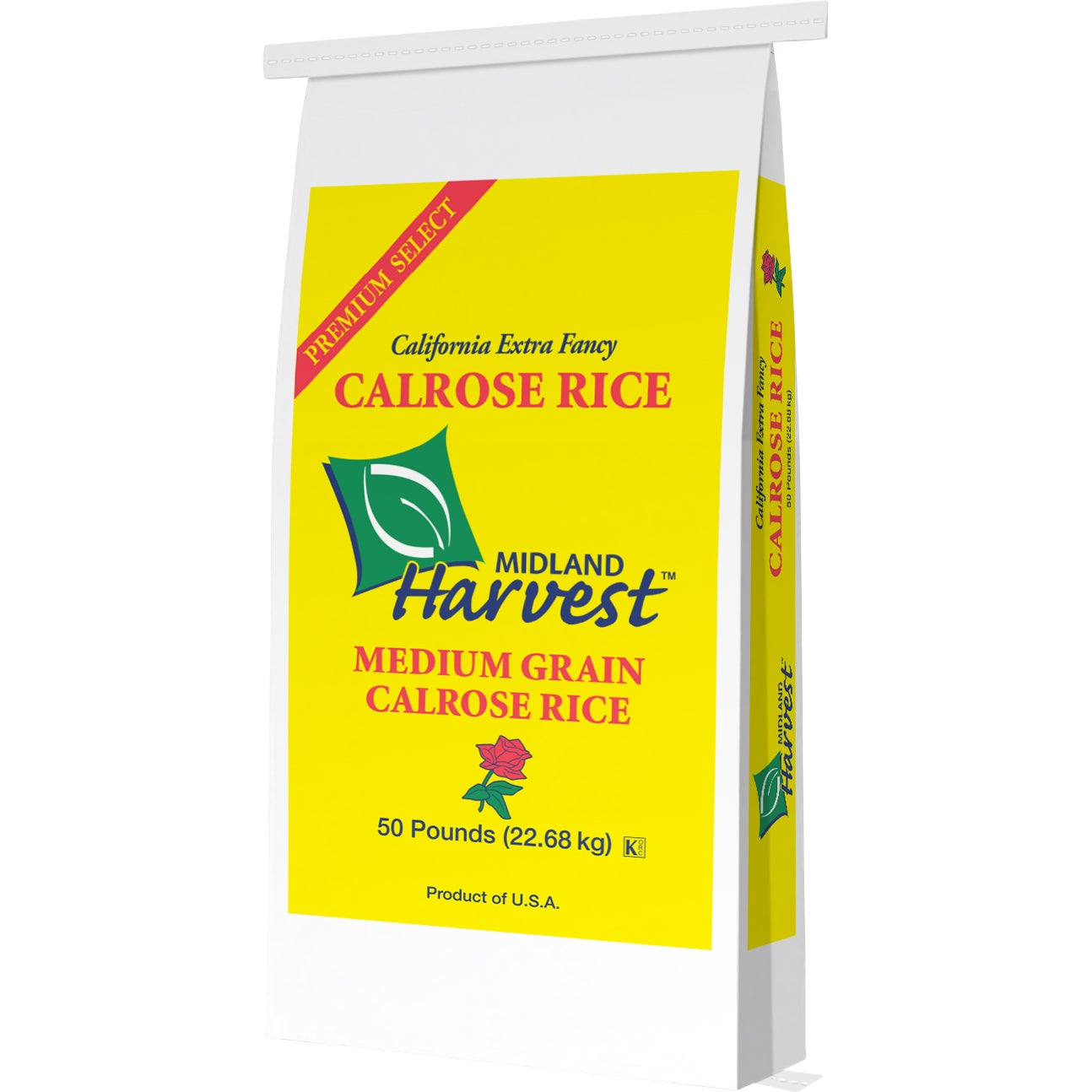 MIDLAND HARVEST MEDIUM CALROSE RICE 50 LBS