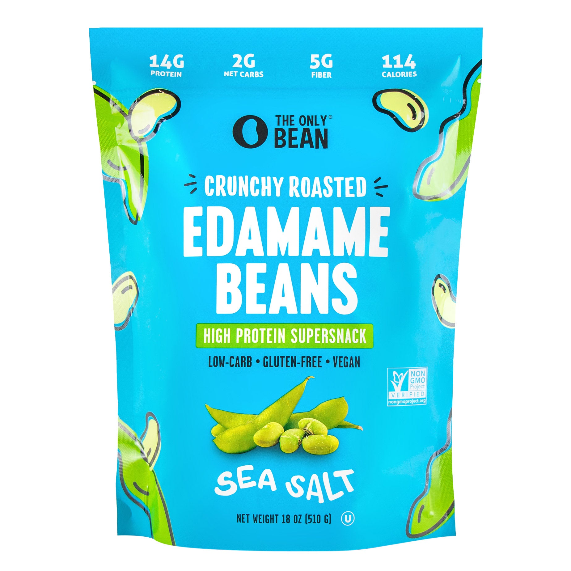 THE ONLY BEAN SEA SALT EDAMAME BEANS 18 OZ