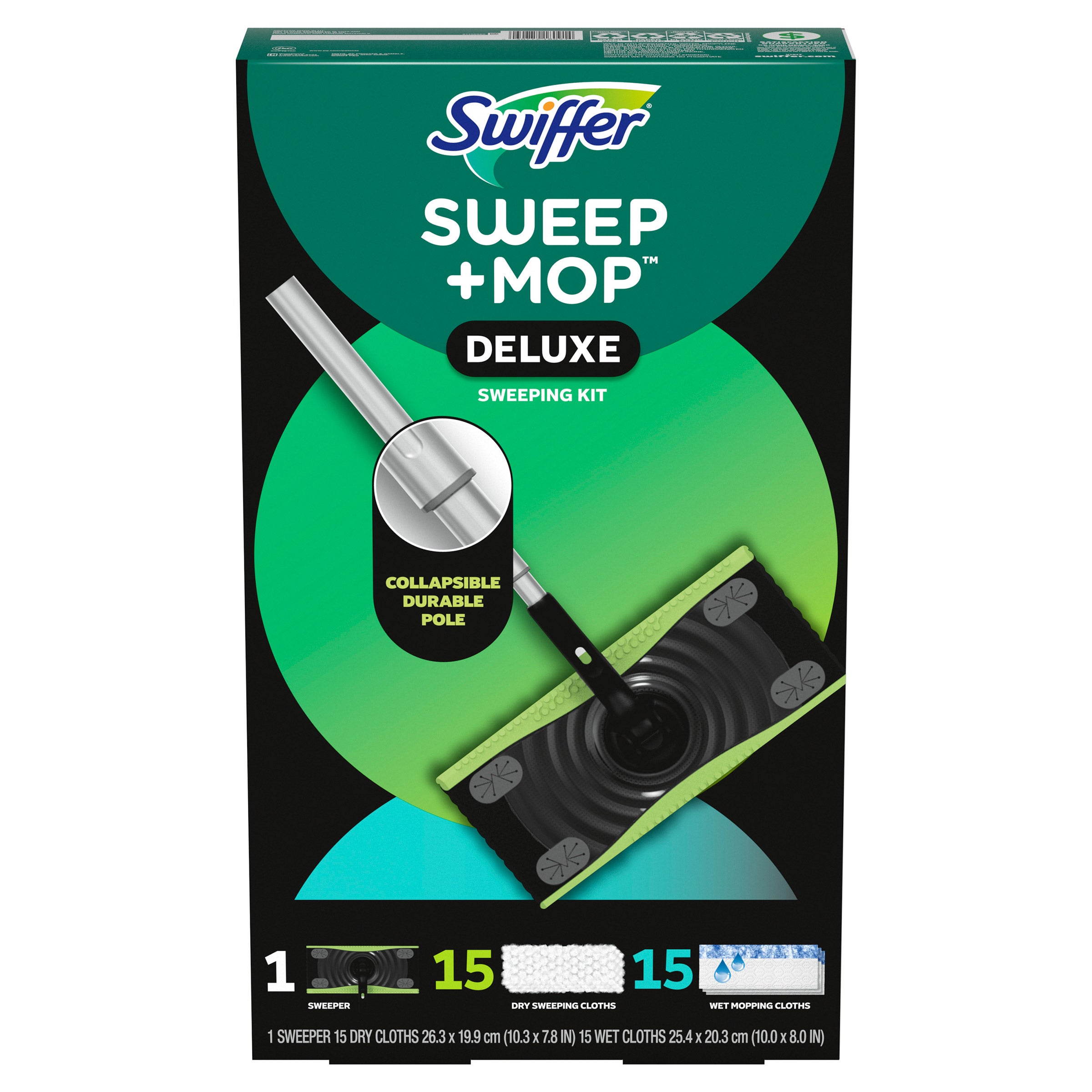 SWIFFER SWEEP & MOP 1 DEVICE + 15 WET/DRY REFILLS - Image 1