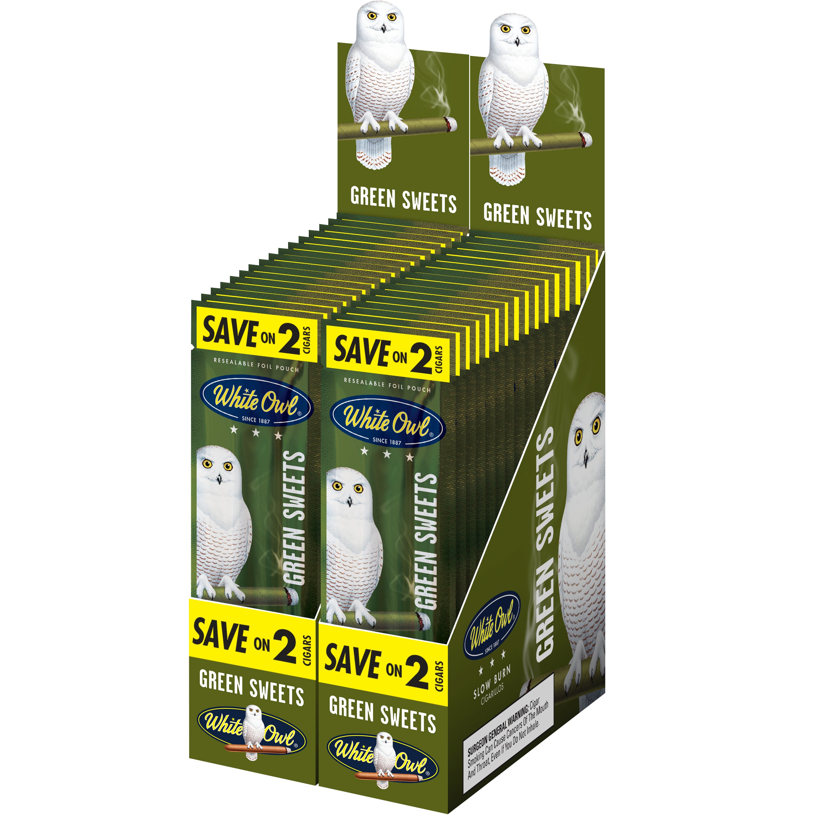 WHITE OWL GREEN SWEETS CIGARILLO 30/2CT SAVE ON 2