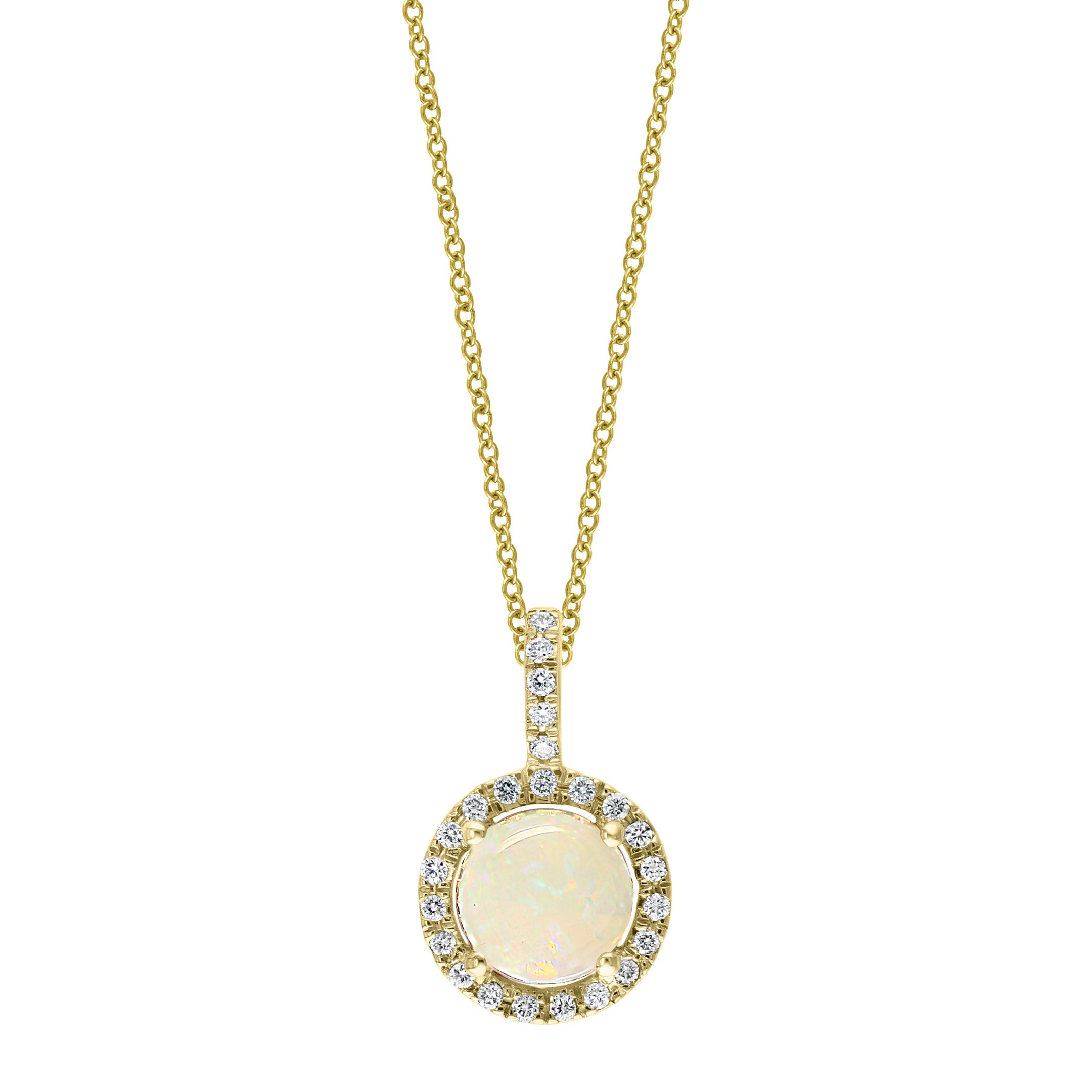 14KT YELLOW GOLD VS2 I 0.11CTW DIAMOND & AUSTRALIAN OPAL 18¨ - Image 1