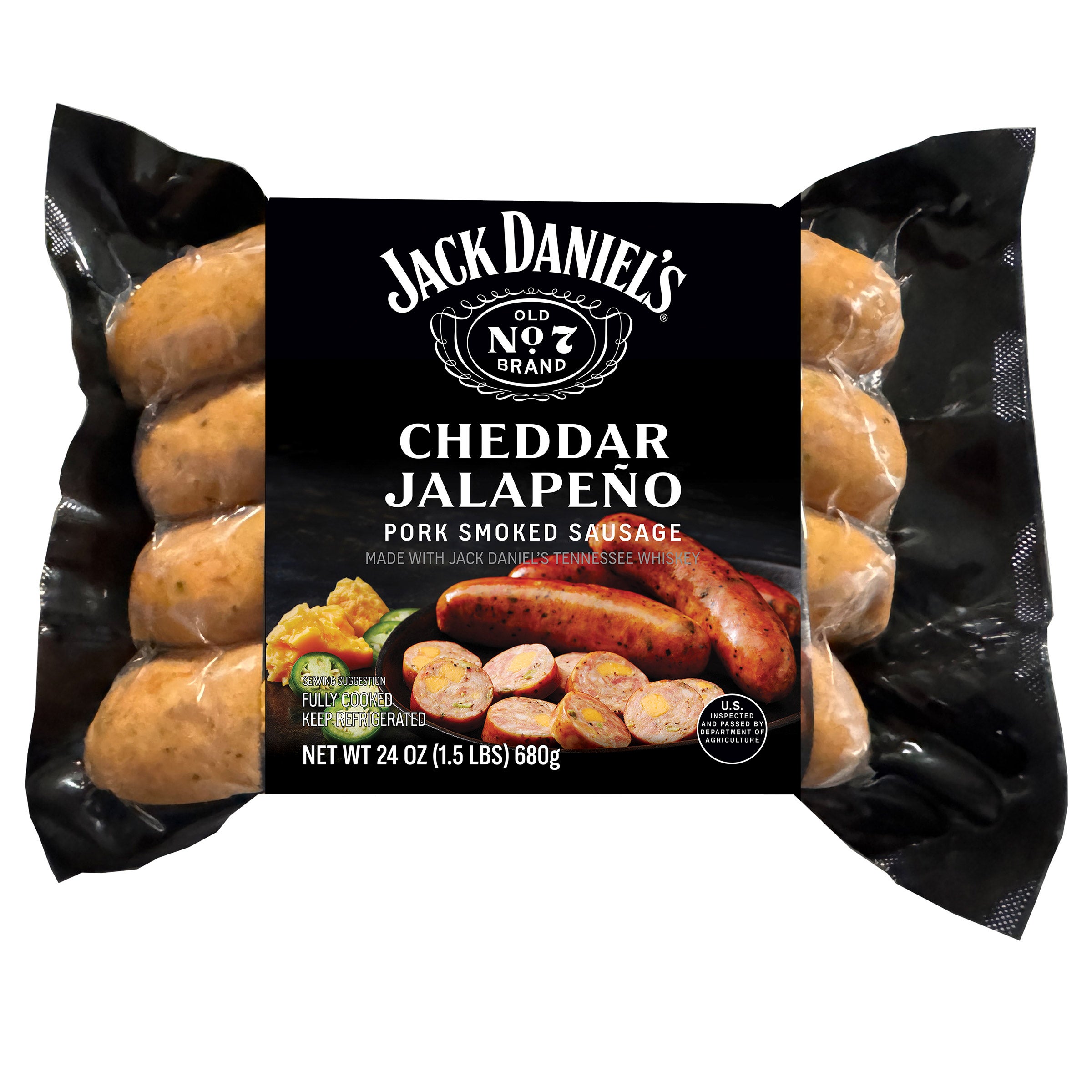 JACK DANIEL'S SAUSAGE JALAPENO CHEDDAR 24 OZ - Image 1