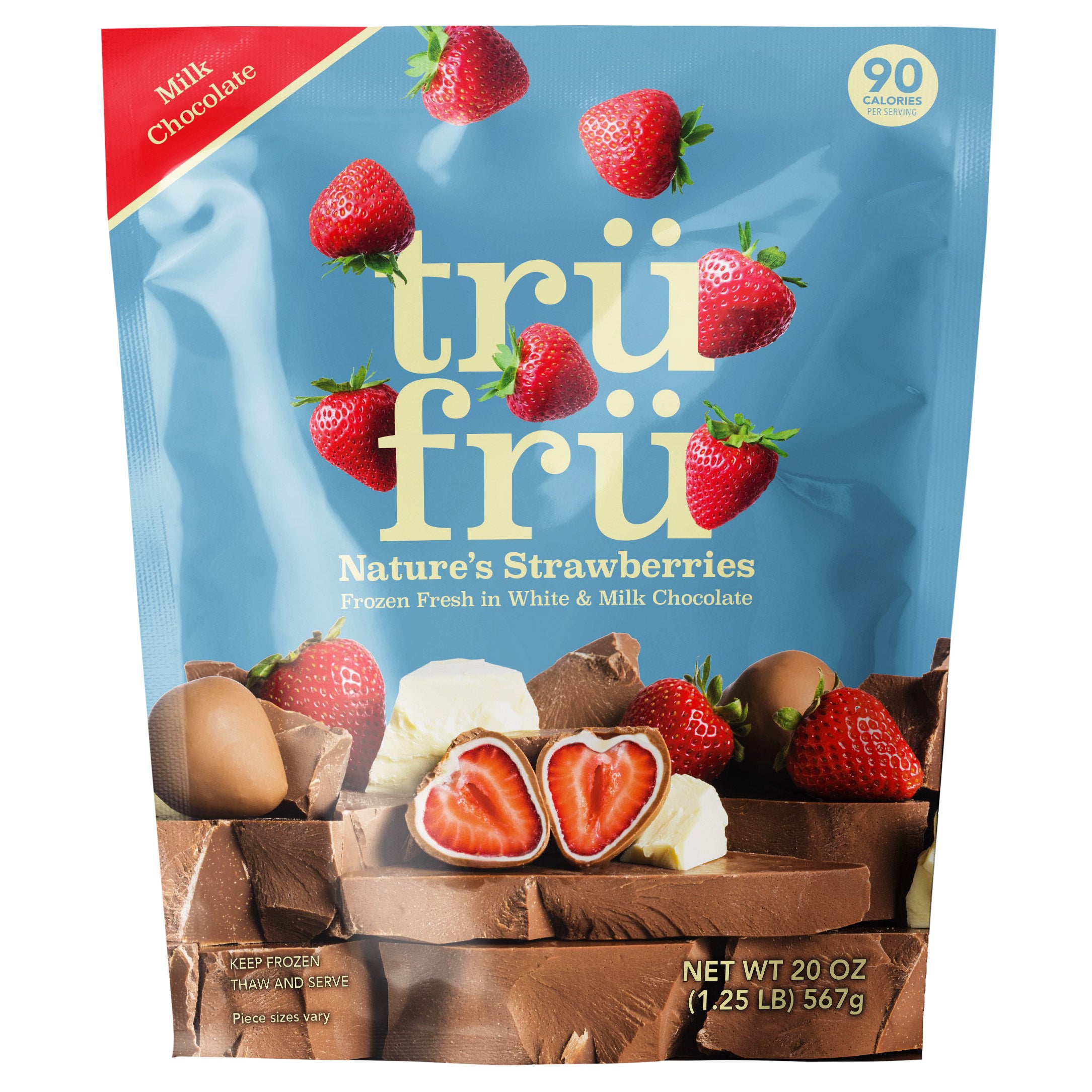 TRU FRU STRAWBERRIES WHITE/MILK CHOCOLATE 20 OZ (1.25 LBS) - Image 1