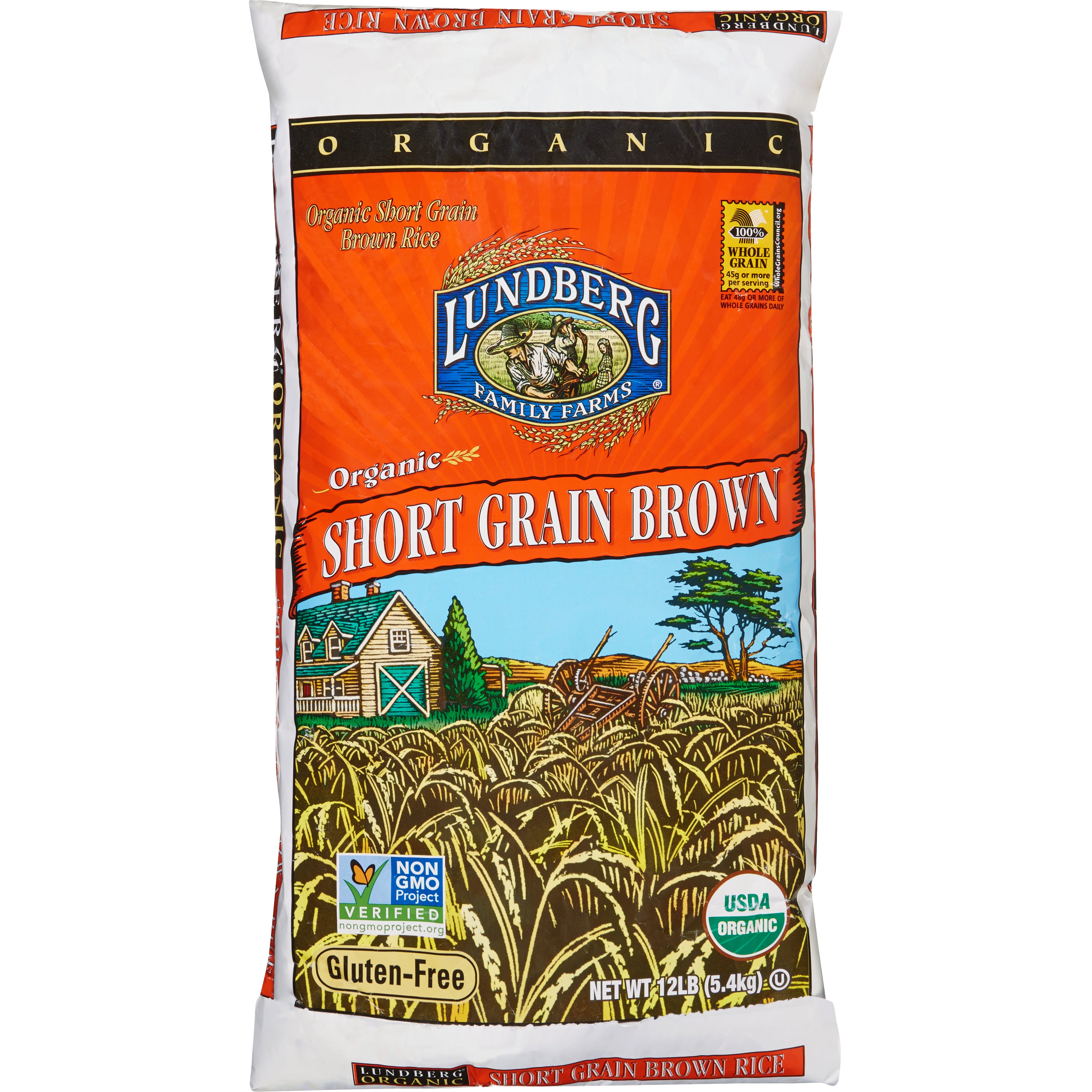 LUNDBERG ORGANIC SHORT GRAIN BROWN RICE 12-LB.