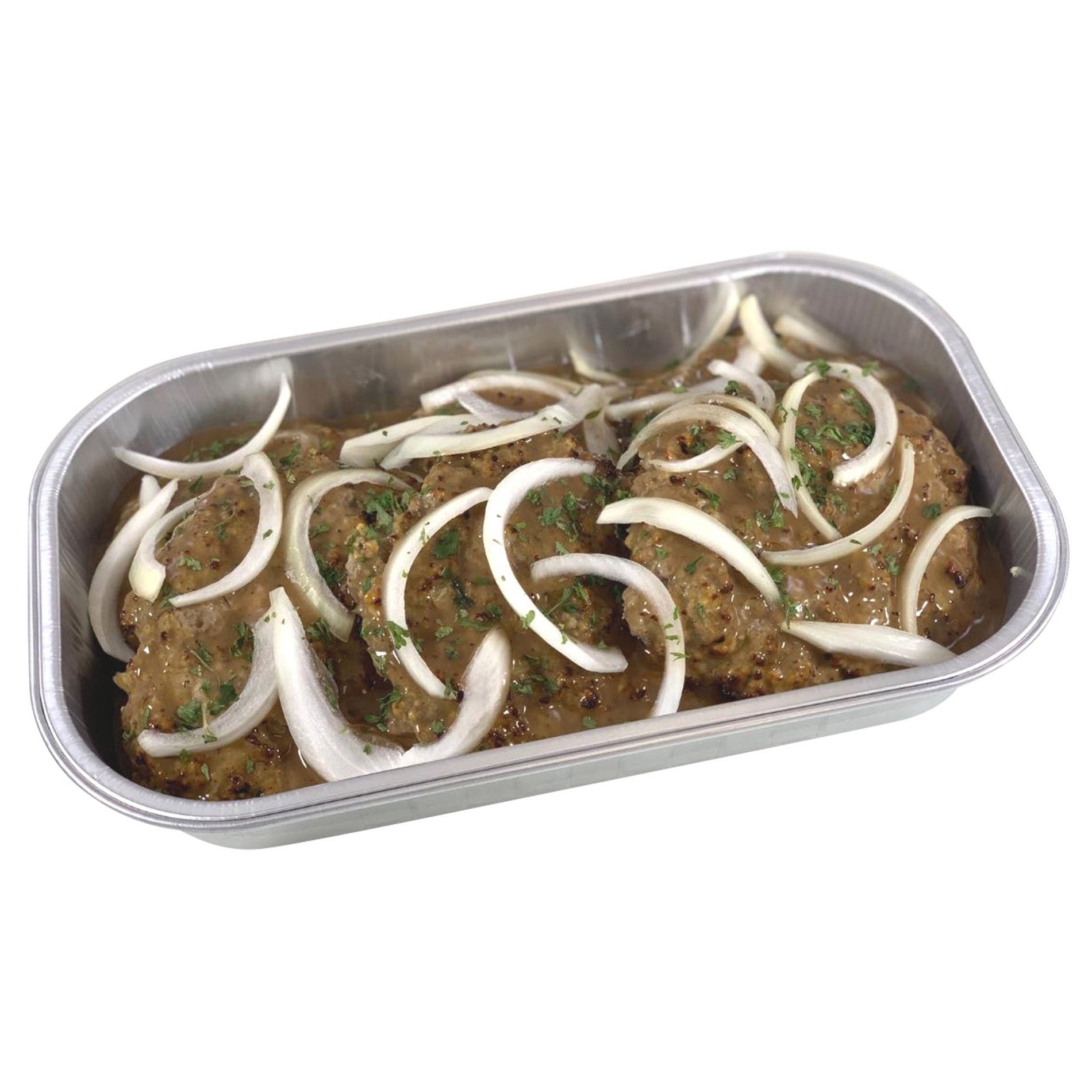 HAMBURGER STEAK WITH BROWN GRAVY PER LB