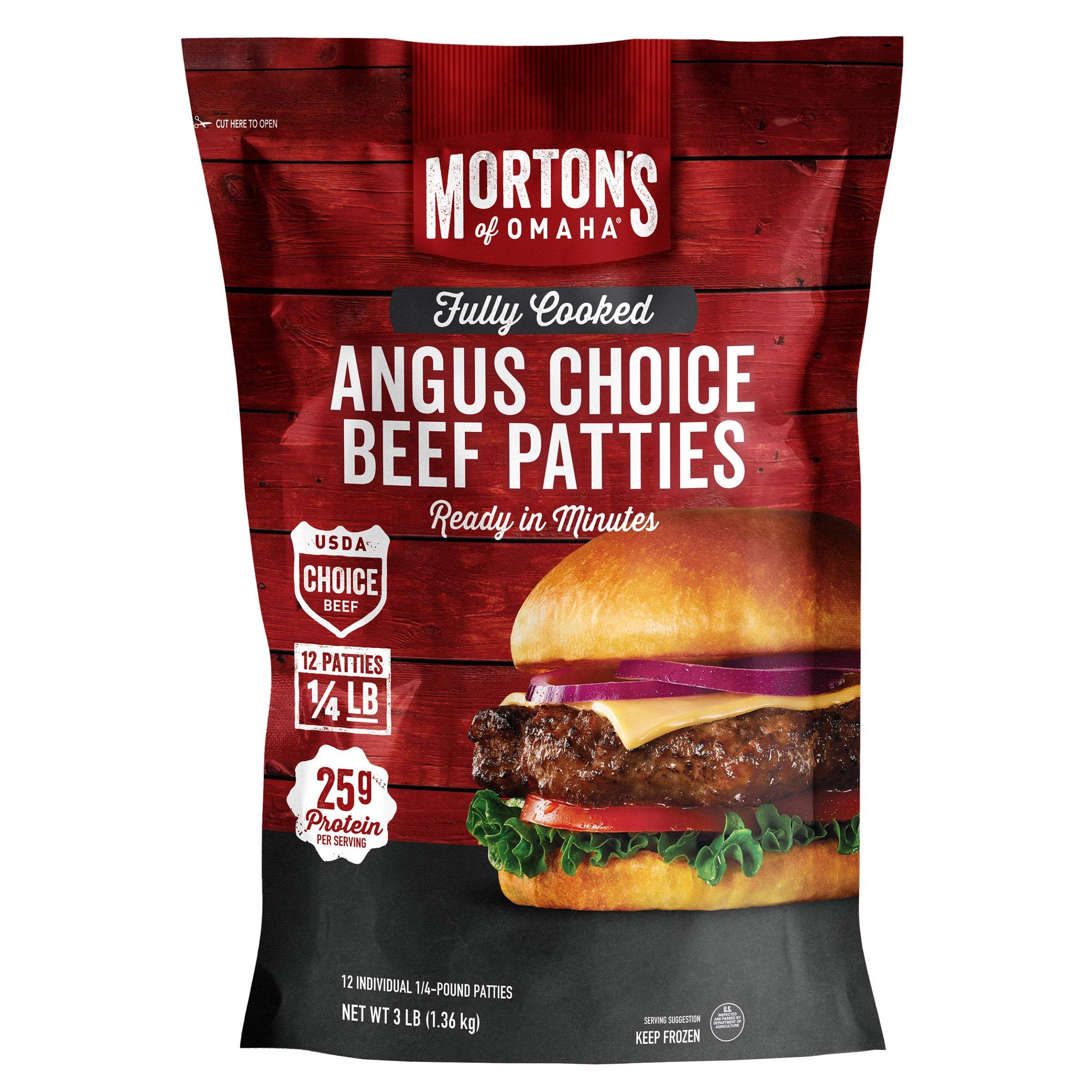 MORTON'S CHOICE ANGUS PATTIES 12/4 OZ