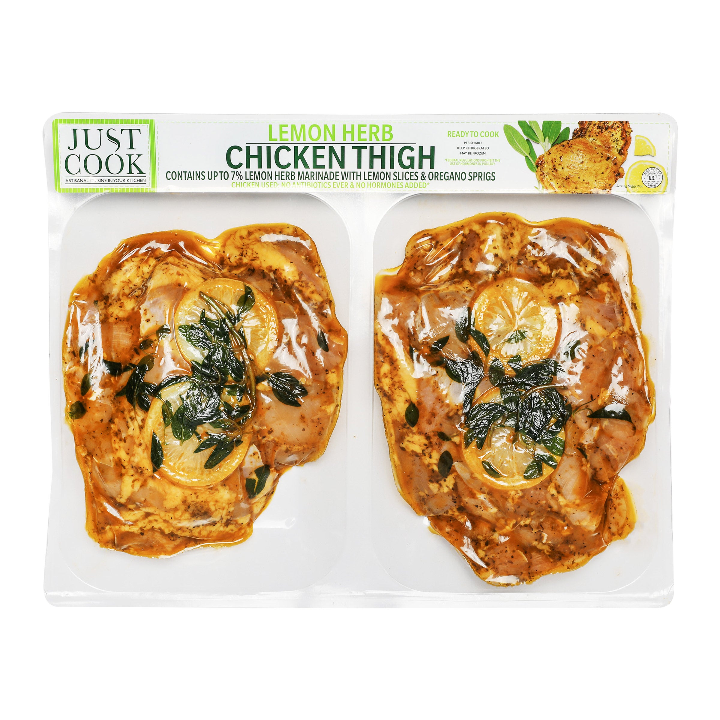 JUST COOK LEMON CHICKEN THIGH ABF PRICE PER POUND