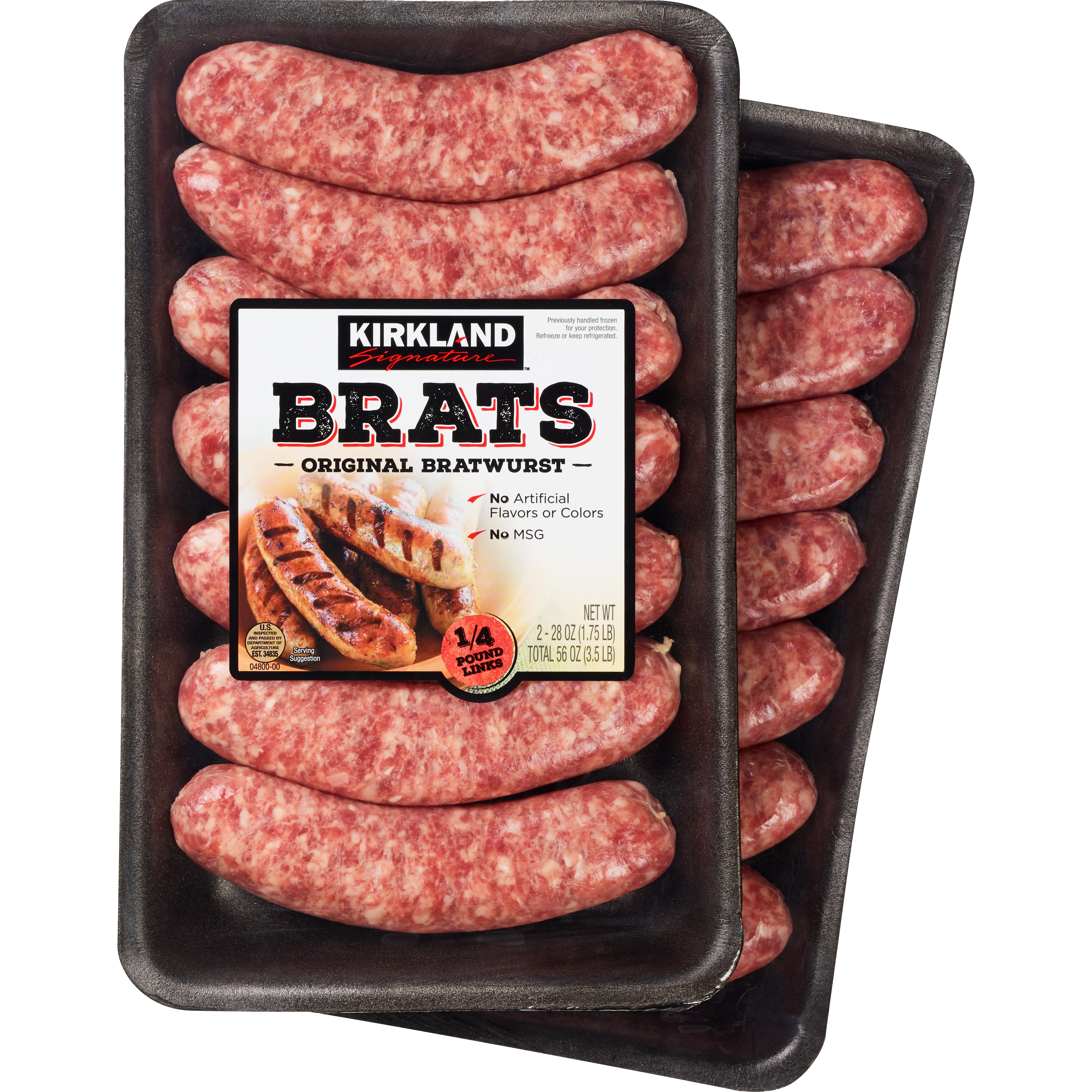 KIRKLAND SIGNATURE BRATWURST 56 OUNCE PACKAGE