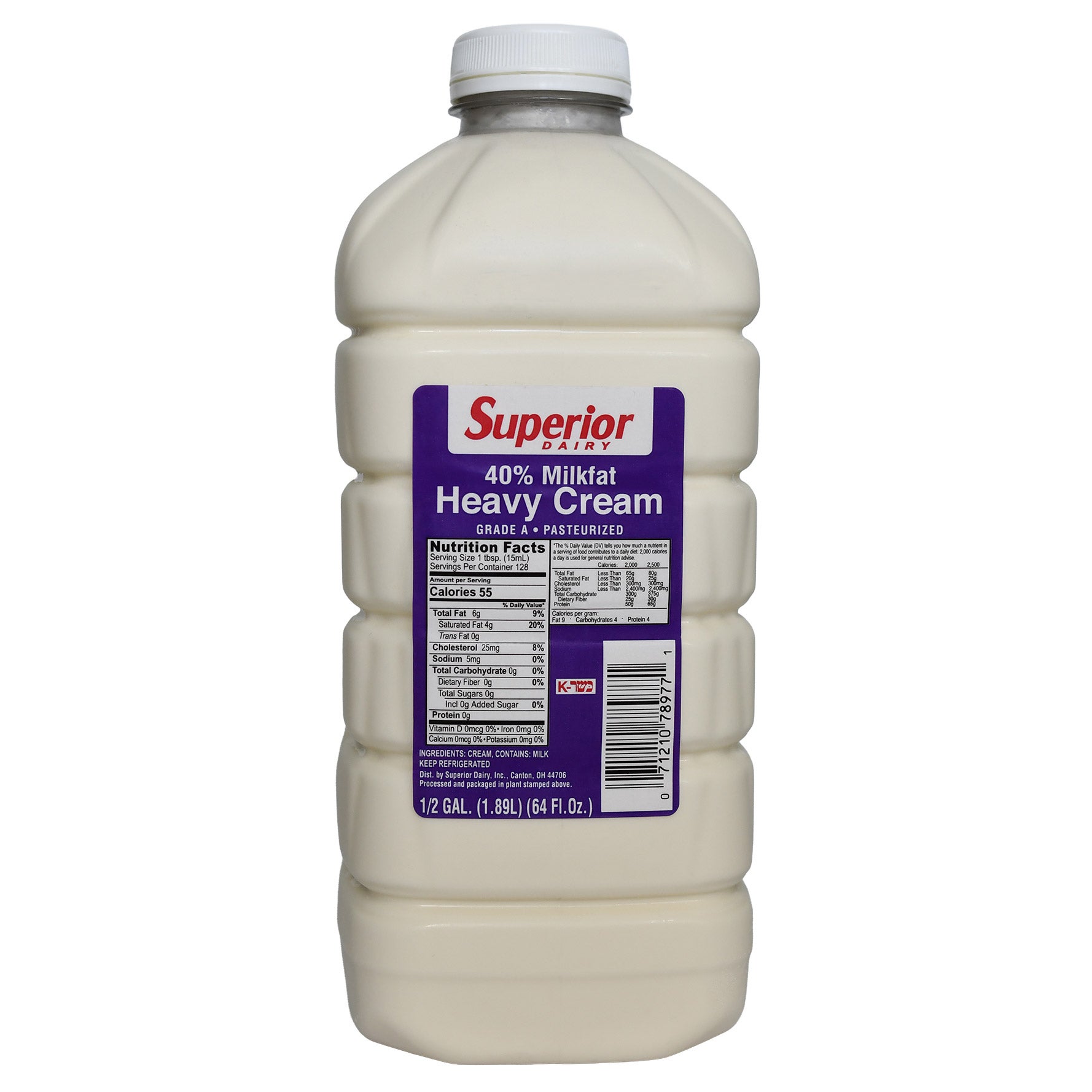 SUPERIOR 40% HEAVY CREAM 64 OUNCE CARTON