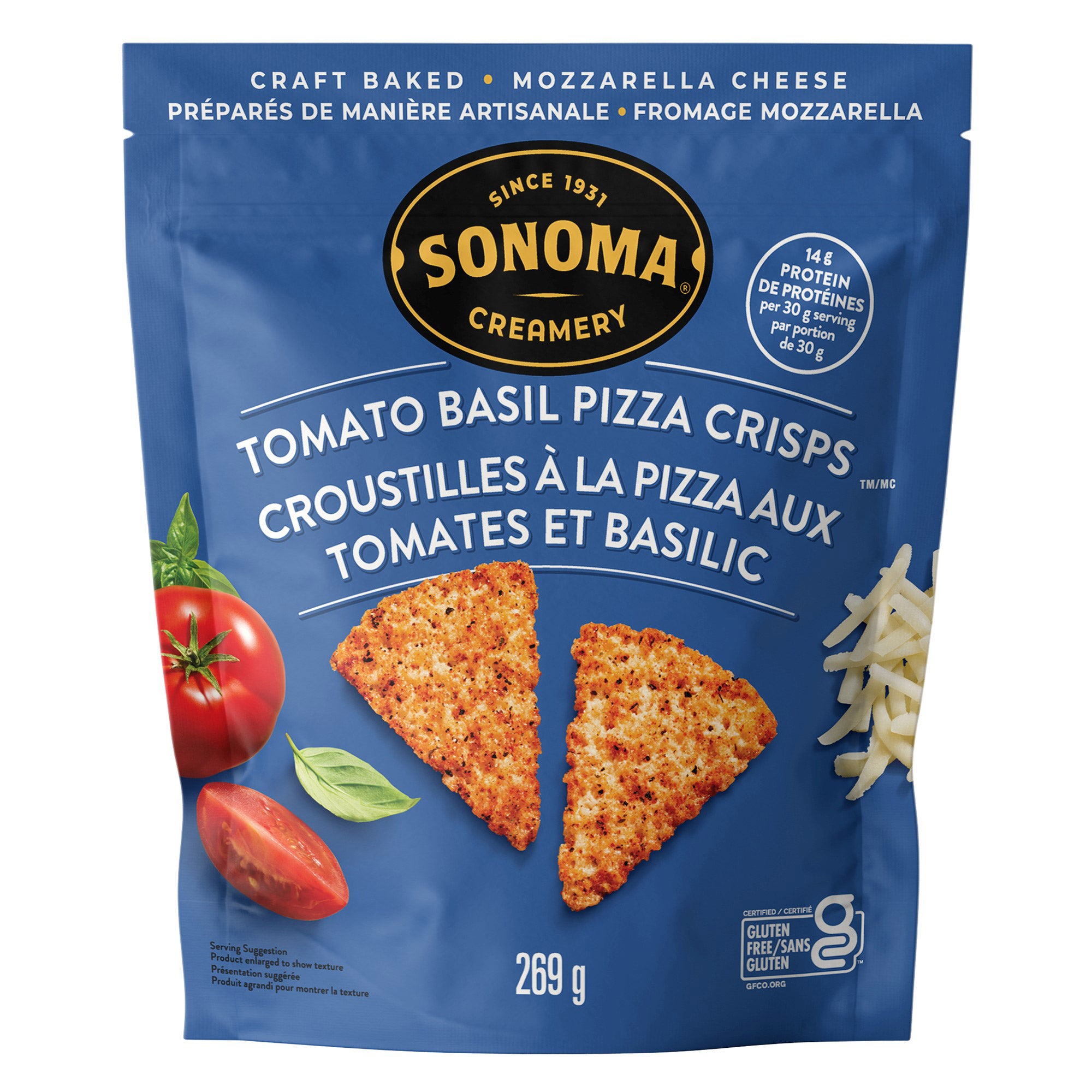 SONOMA CREAMERY TOM /BASIL PIZZA CRISP 9.5 OZ ( 0.59 LBS) - Image 1