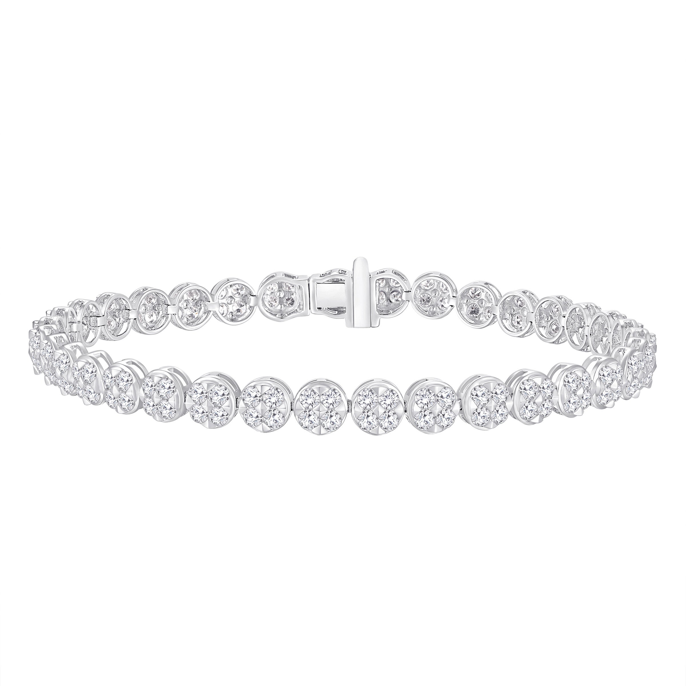 14KT WHITE GOLD VS2 G 3.00CTW ROUND DIAMOND BRACELET - Image 1