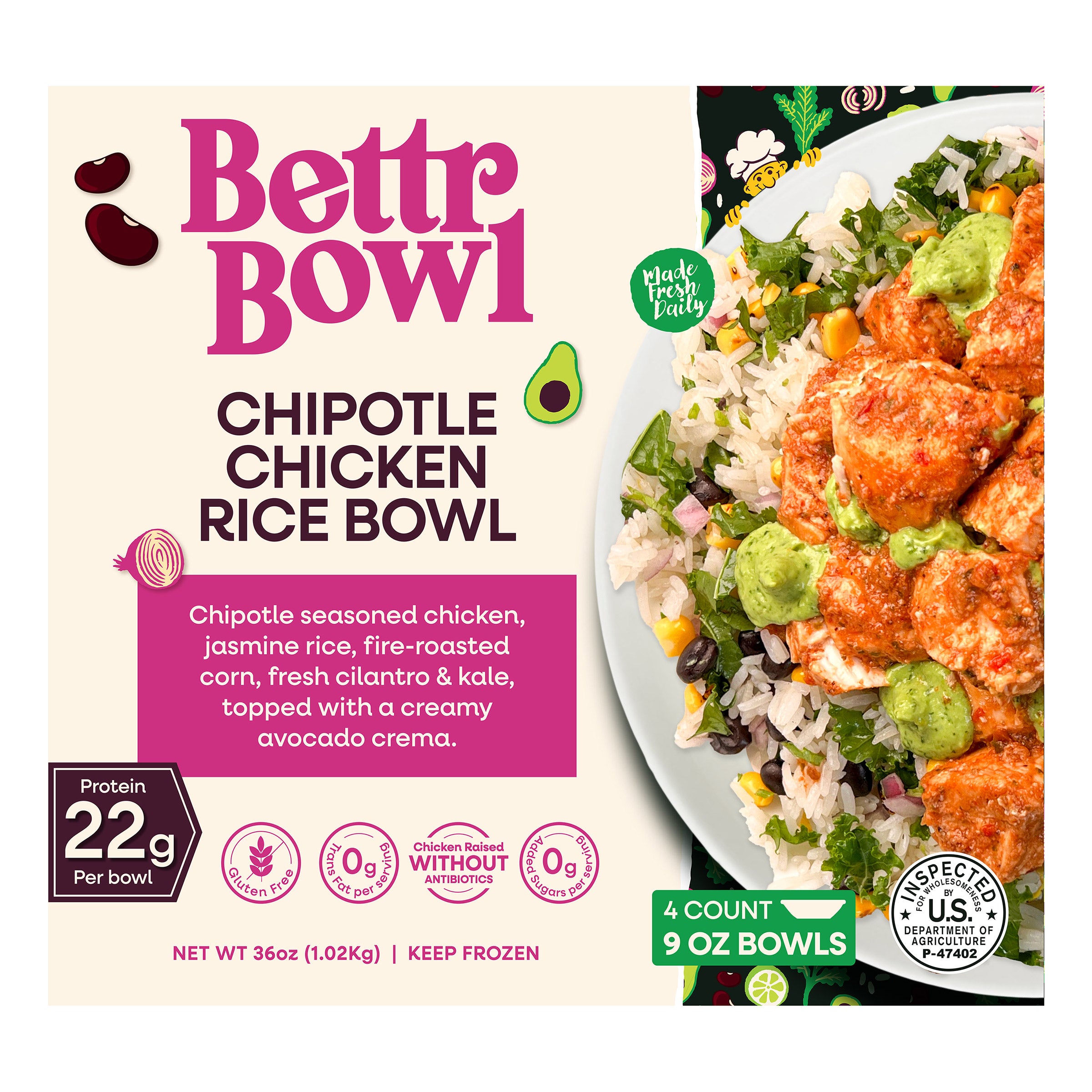 BETTR BOWL CHIPOTLE CHICKEN BOWL 4CT - Image 1