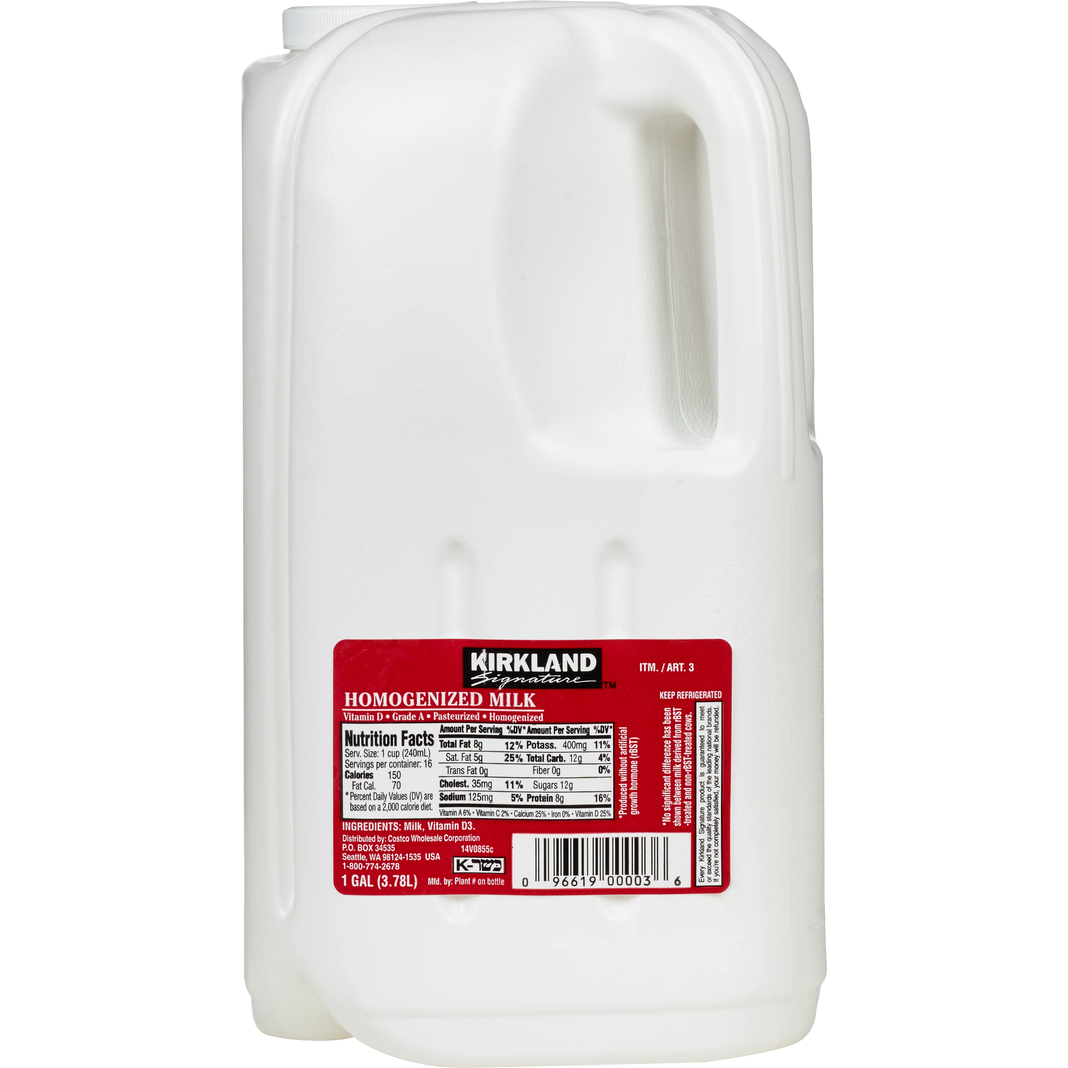 KIRKLAND SIGNATURE WHOLE MILK ONE GALLON