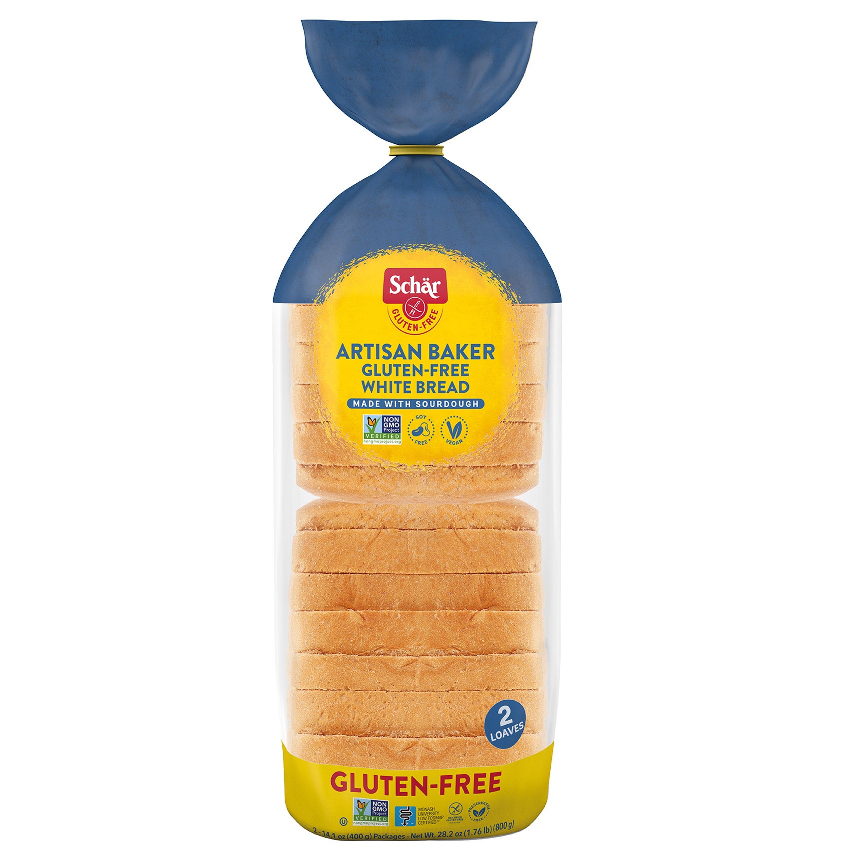 SCHAR ARTISAN GLUTEN FREE WHITE BREAD 2/14.1 OZ
