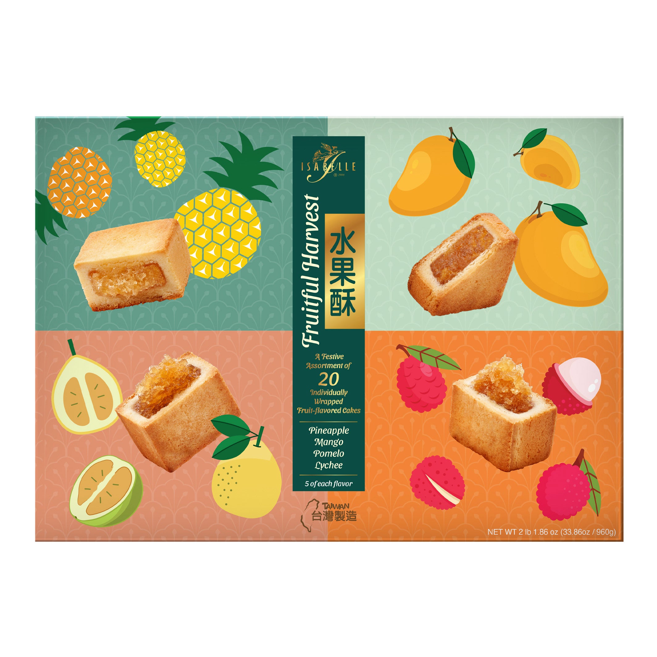 ISABELLE FRUITFUL HARV ASSORTMENT CAKES 33.86 OUNCE TIN - Image 1