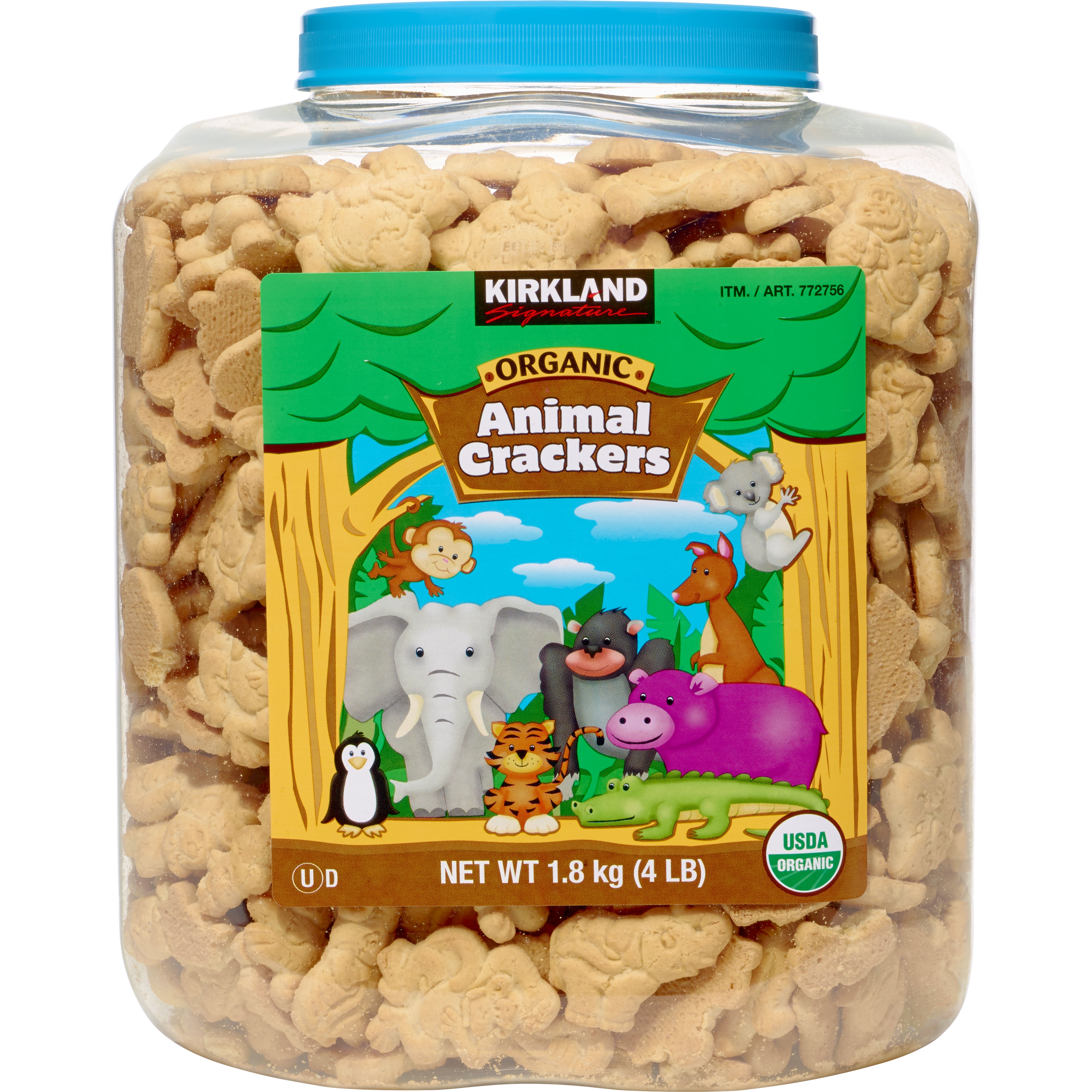 KIRKLAND SIGNATURE ORGANIC ANIMAL CRACKER 64 OUNCE JAR