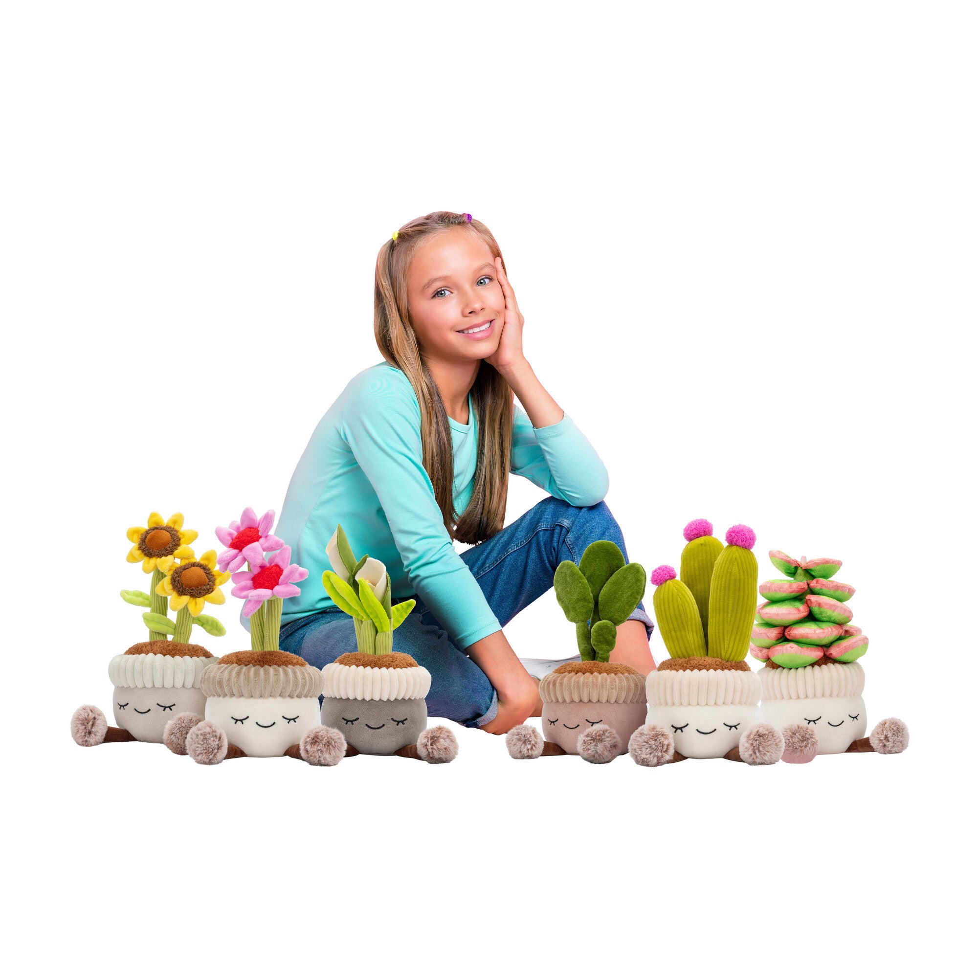 GREENHOUSE BY RUSS 12IN POTTED PLUSH 3PK ASSORTED - Image 1