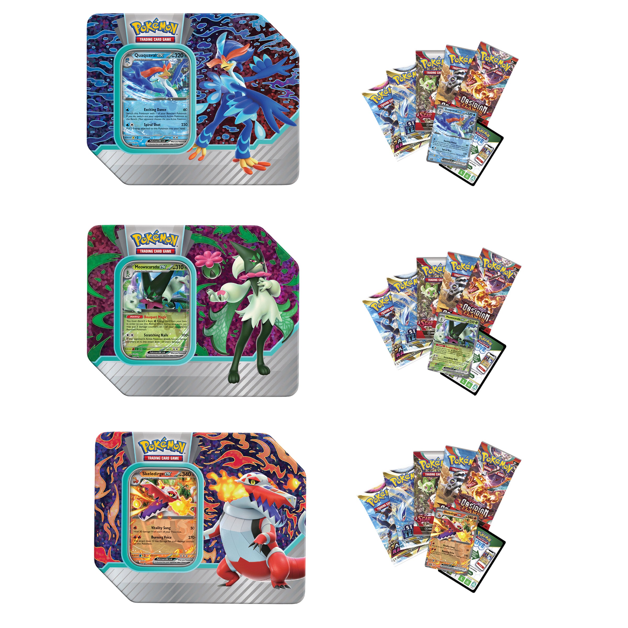 POKEMON PALDEA PARTNERS V TINS 3 PACK - Image 1