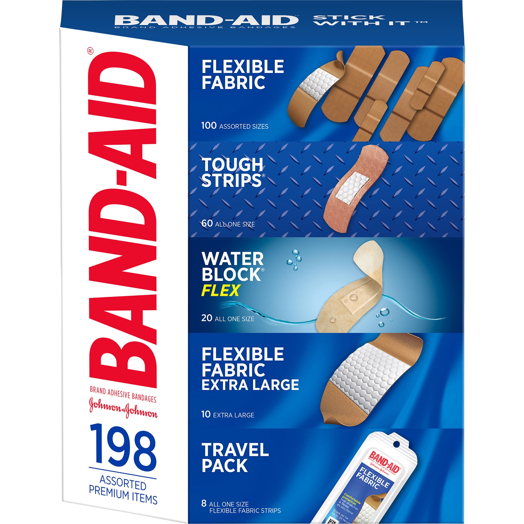 BAND-AIDS ADHESIVE BANDAGES ASSORTED - 198 CT - Image 1