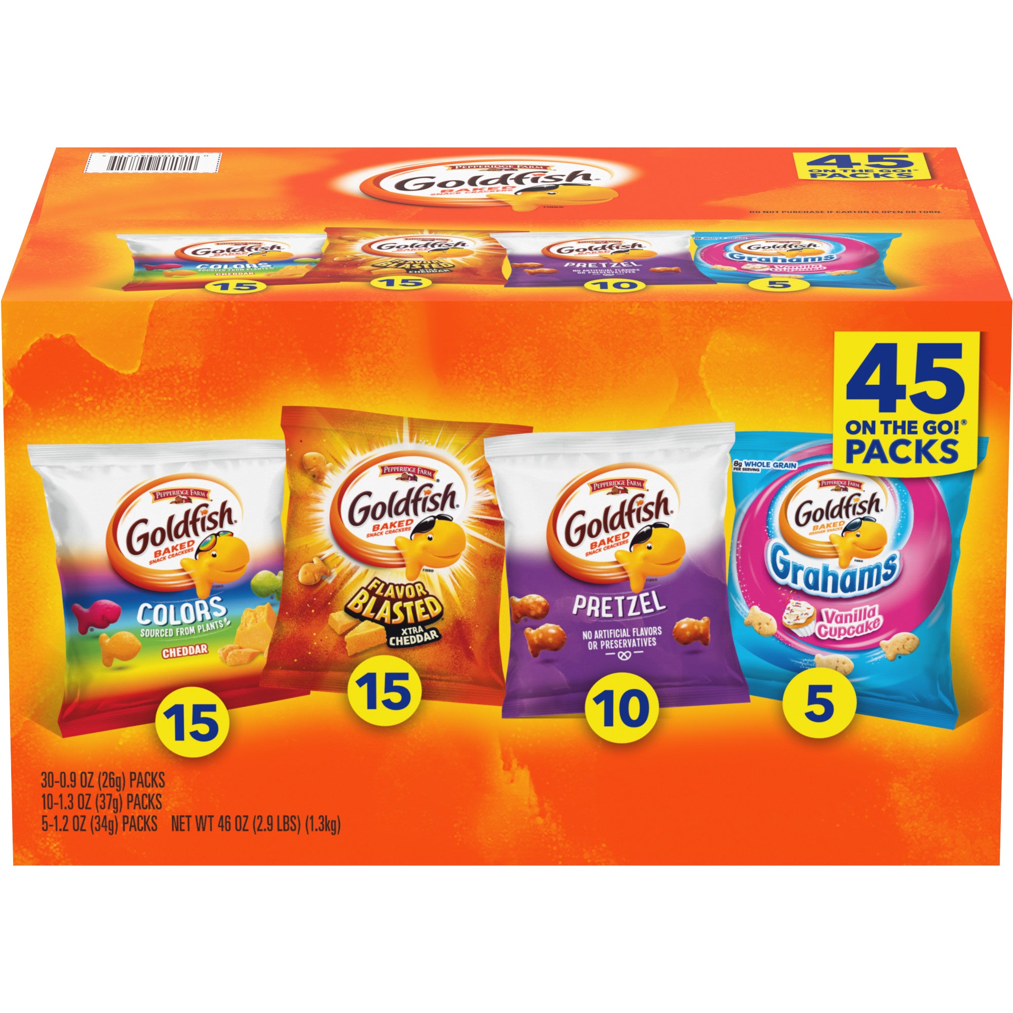 PEPPERIDGE FARM GOLDFISH VARIETY PACK 45 COUNT - Image 1