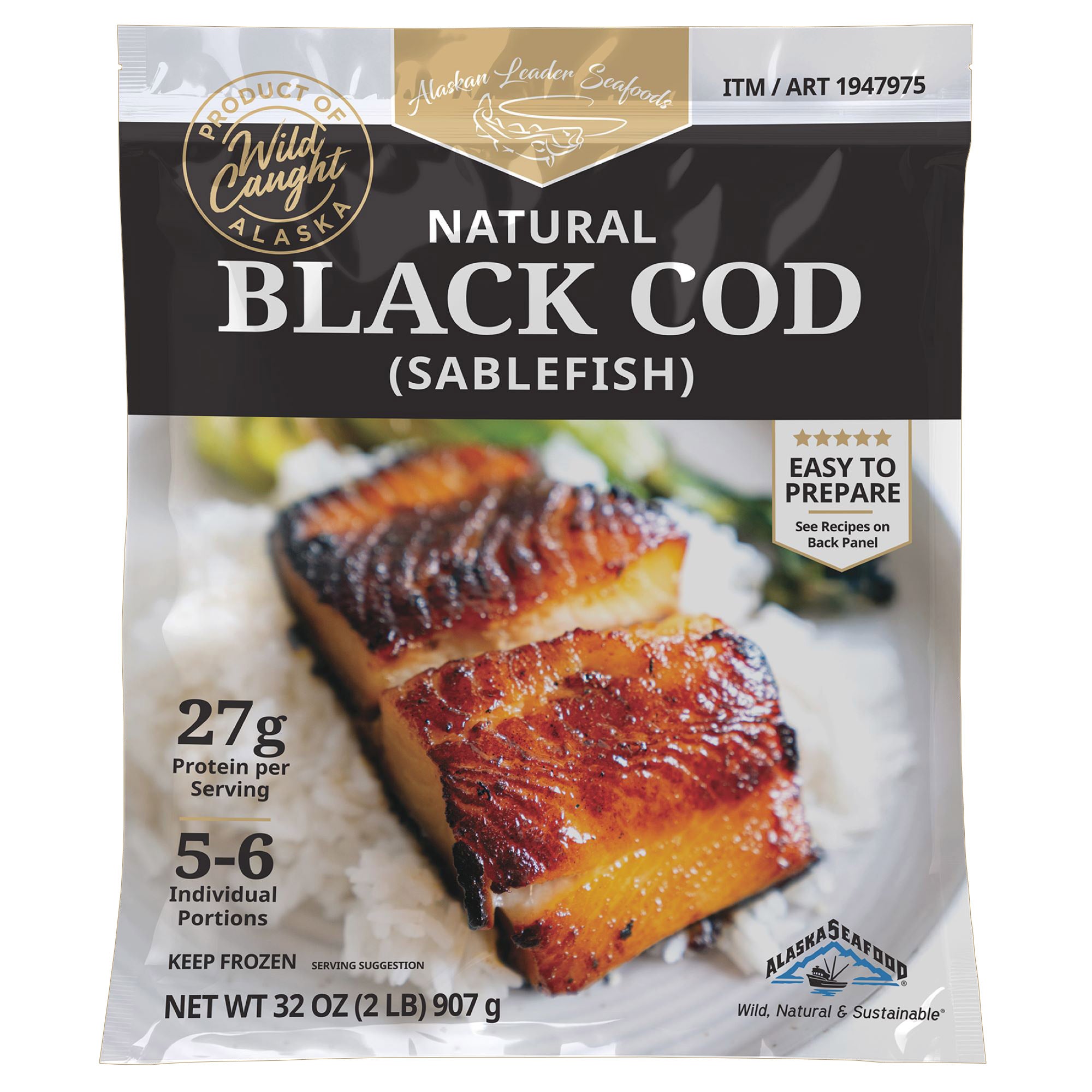 ALASKAN LEADER SEAFOOD ALASKA BLACK COD 2 LBS