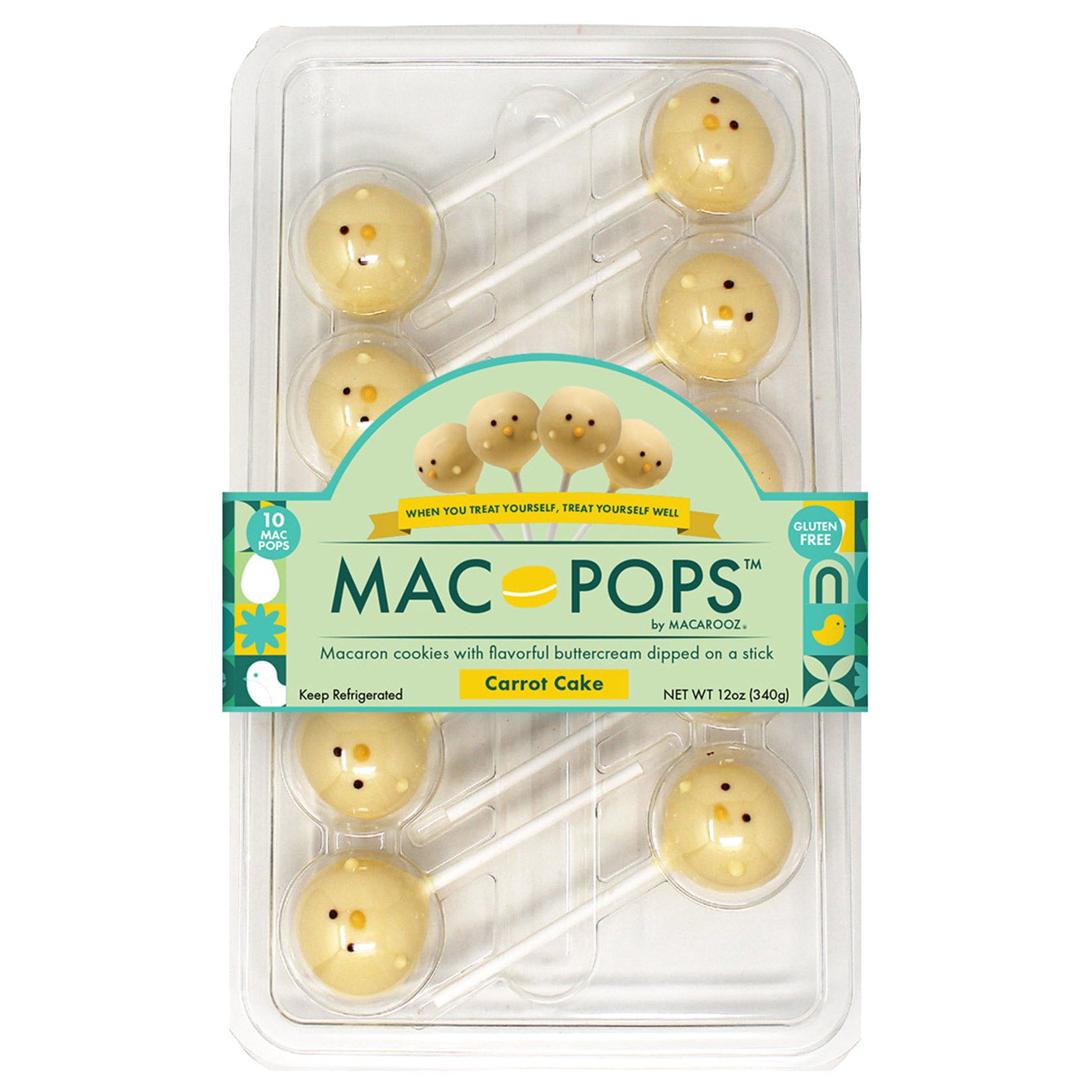MACAROOZ MACARON CARROT CAKE MAC POPS 10 CT - Image 1
