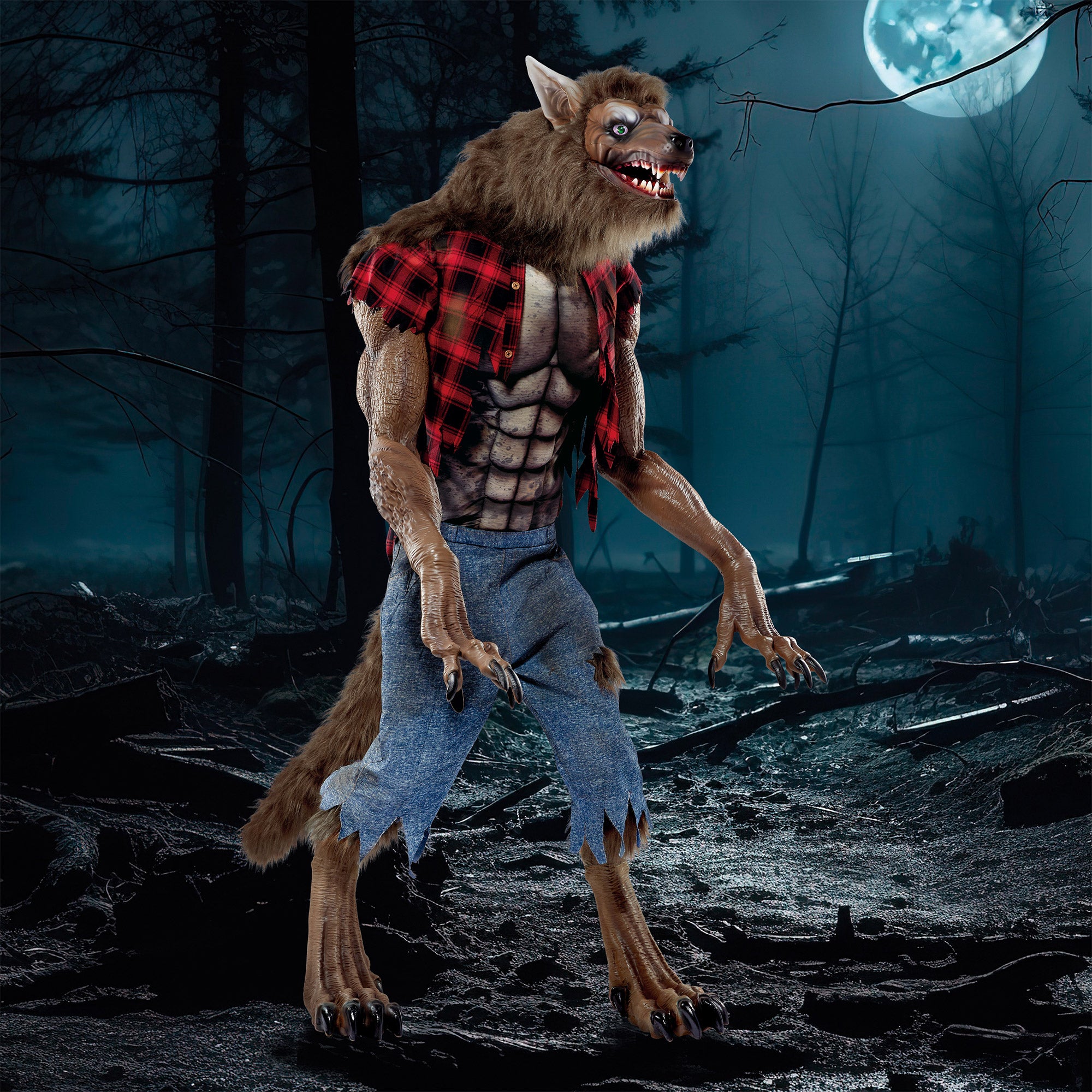 7' ANIMATED WEREWOLF WITH LIGHT AND SOUND - Image 1