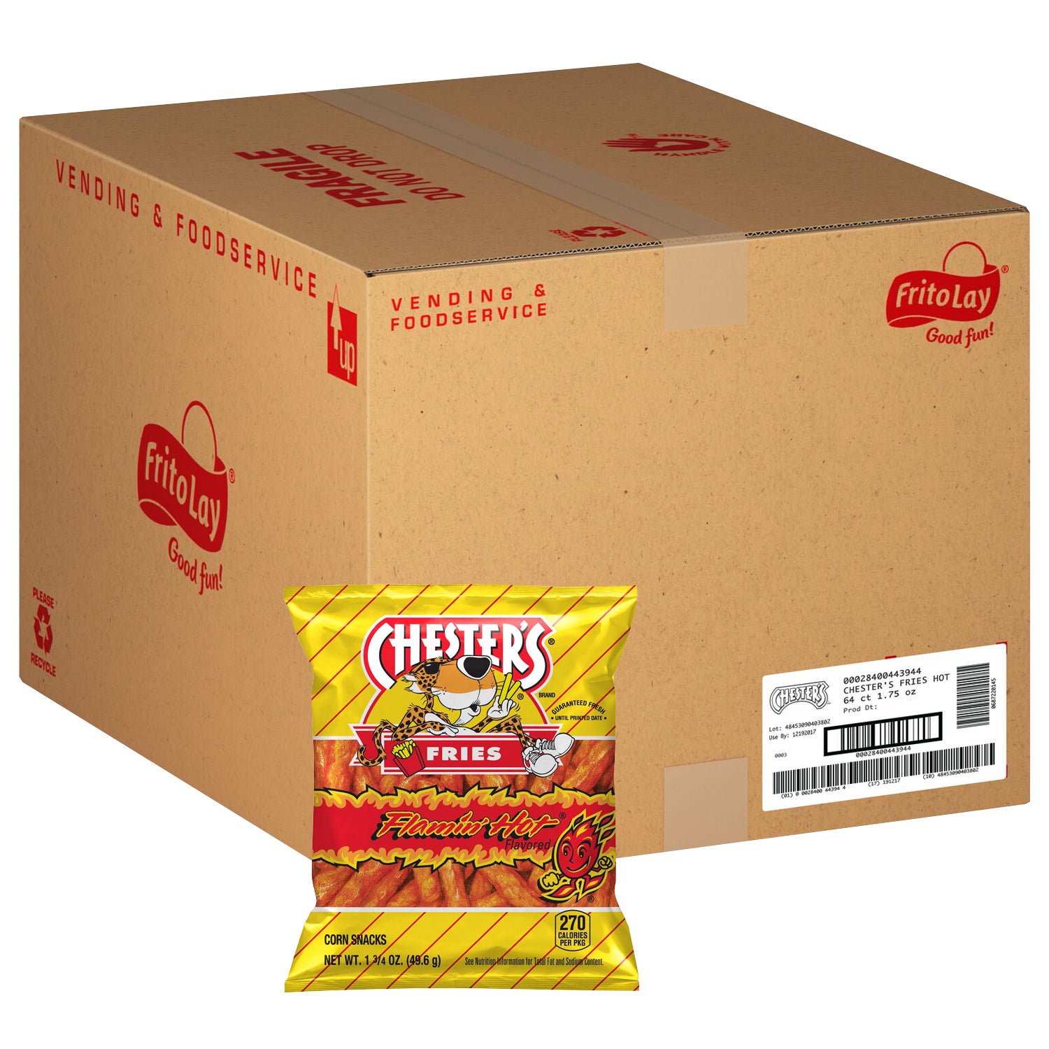 CHESTER'S FLAMIN' HOT FRIES 64 CT / 1.75 OZ