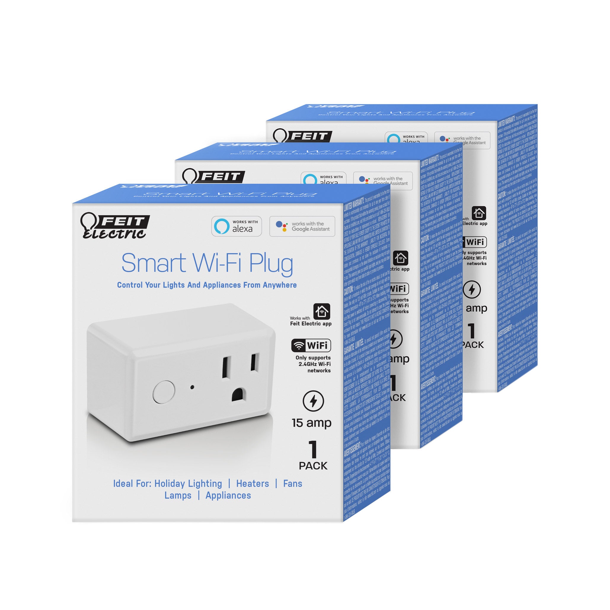 FEIT ELECTRIC WIFI SMART PLUG 3-PACK - Image 1